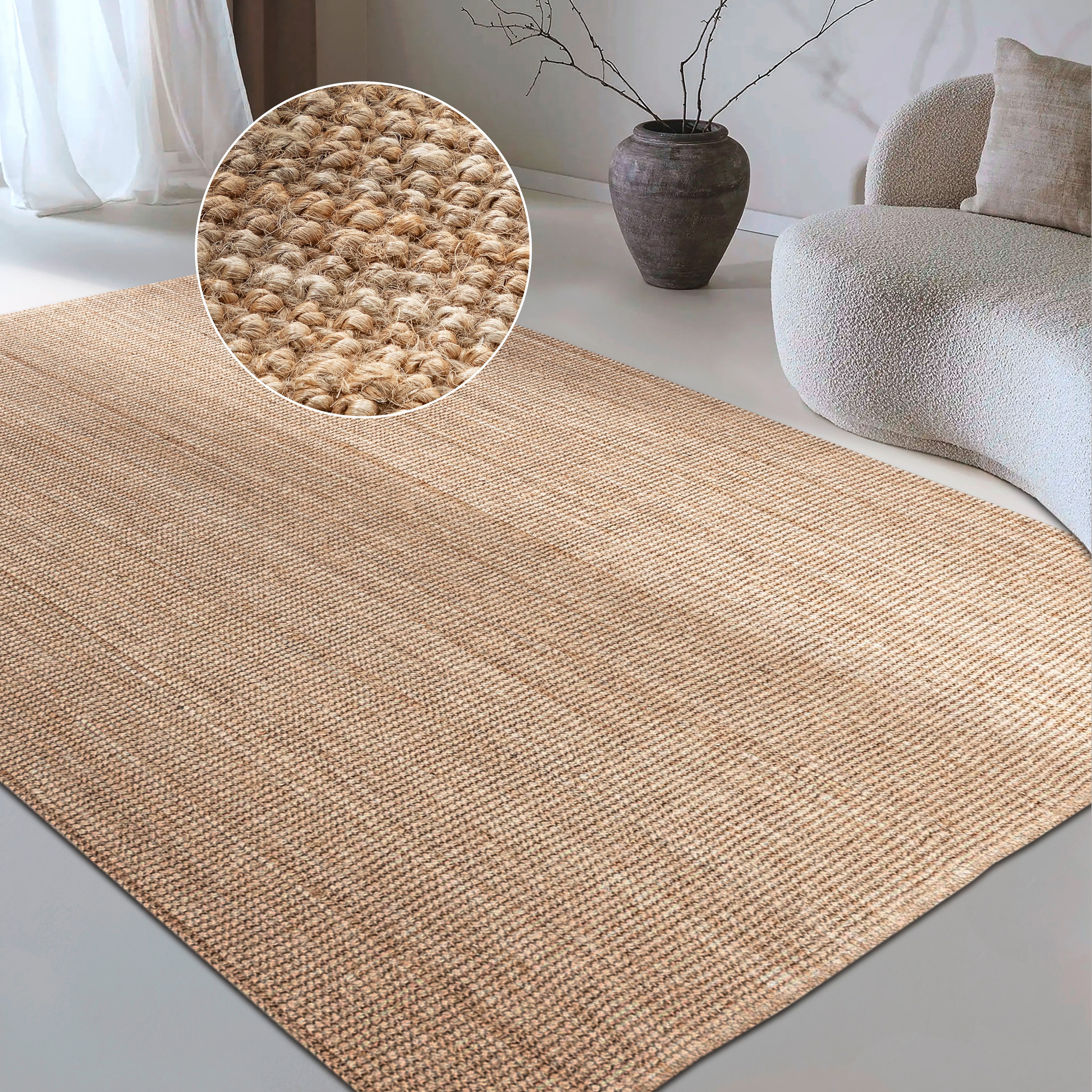 my home Teppich Avot Juteteppich, rechteckig, günstig online kaufen