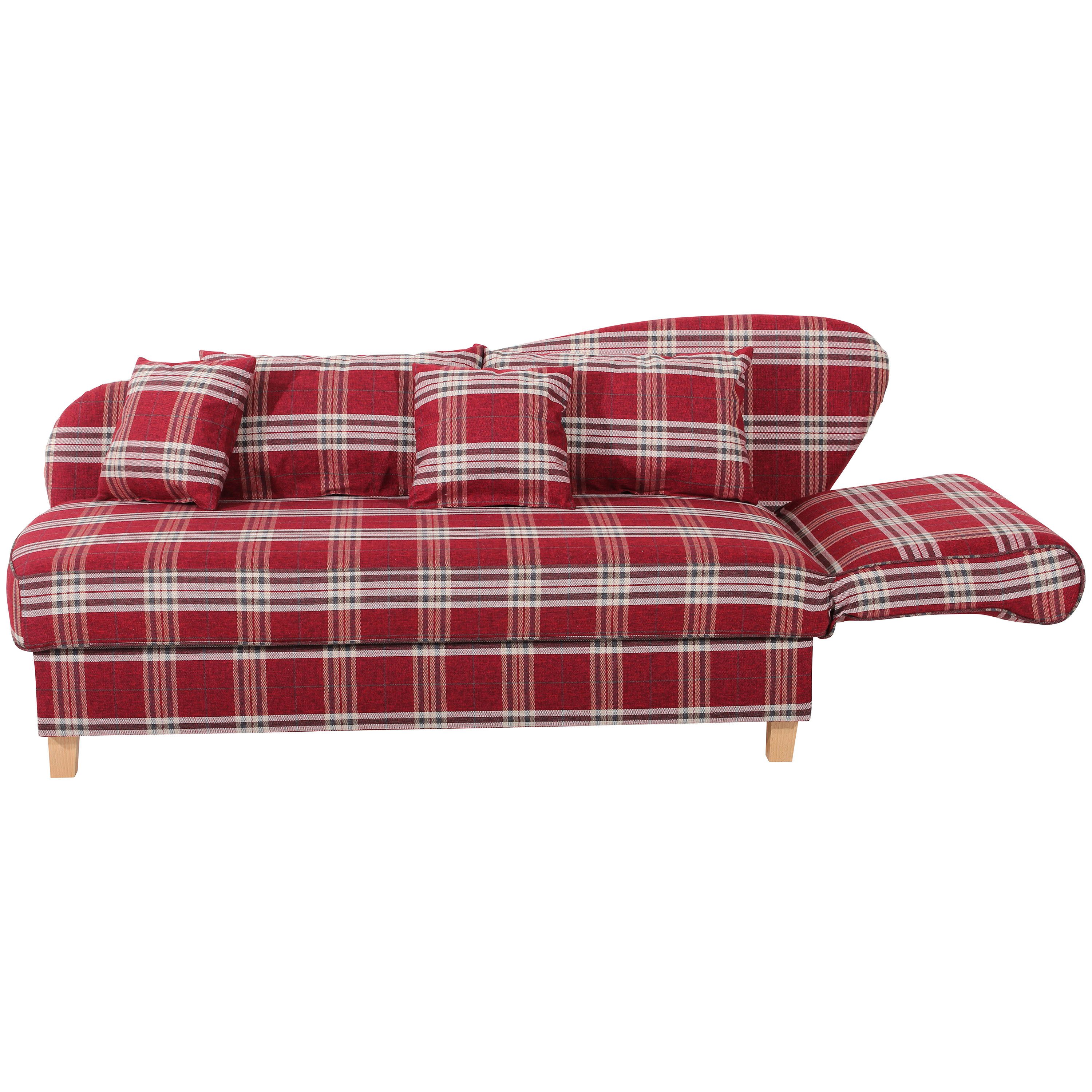 Max Winzer® Recamiere Selma, klappbares Armteil rechts, kariert, Federkern, Stauraum, Bettfunktion