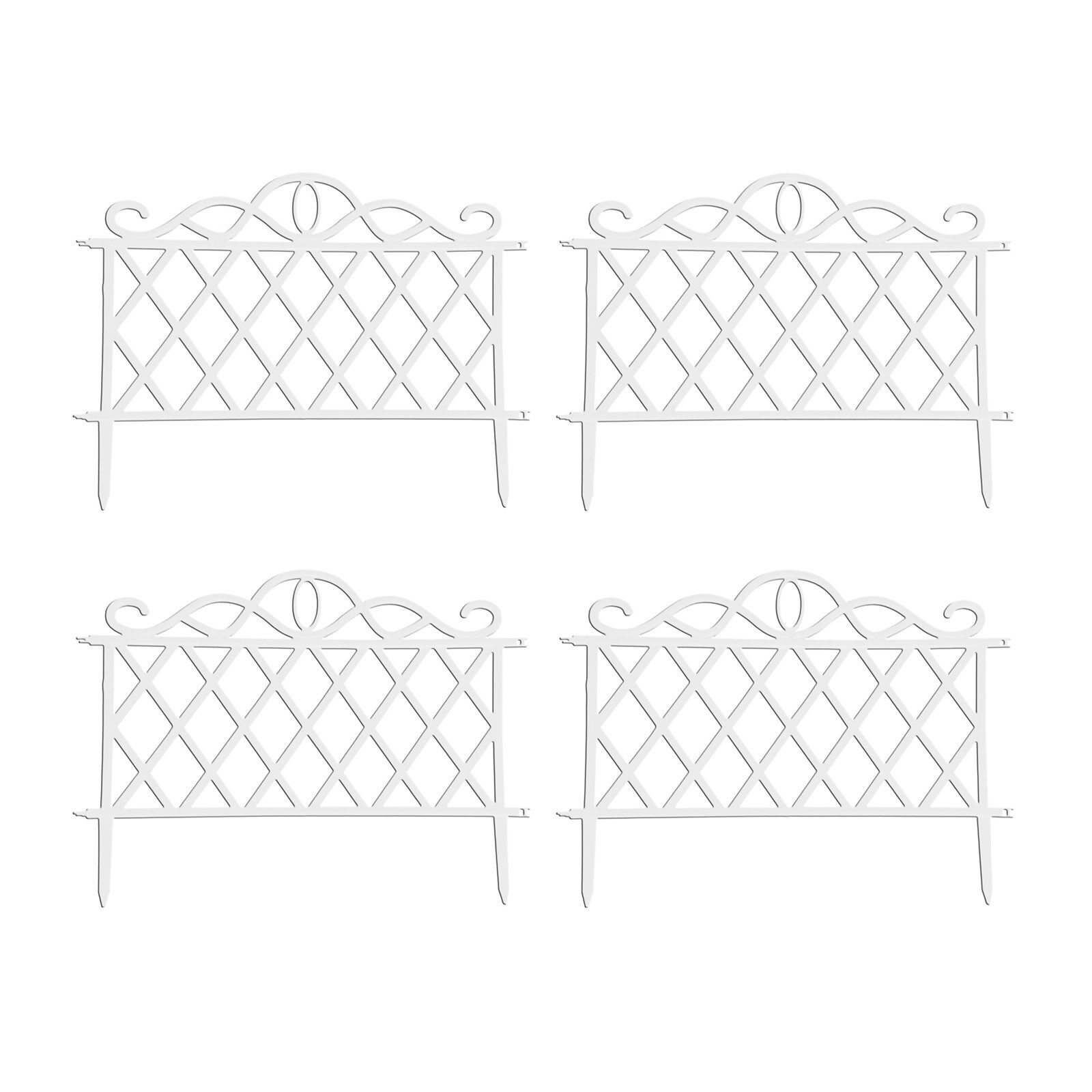 HTI-Living Beetbegrenzung Zierzaun Antik 4-teilig Nessa, 4 Zaunelemente, Beeteinfassung Beetbegrenzung