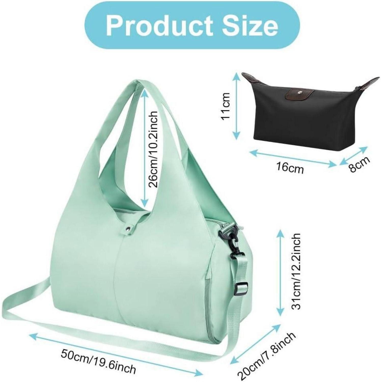 LuxusKollektion Yogatasche Sporttasche mit Schuhfach & Nassfach, Groß Gym Tasche für Damen und