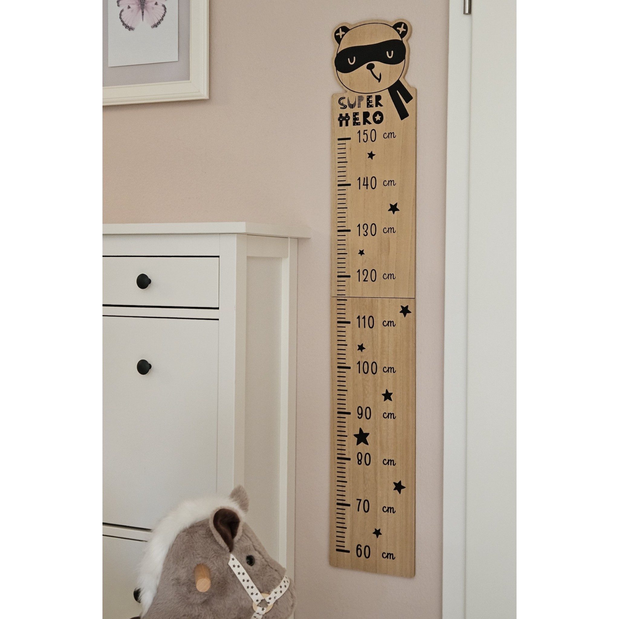 Meinposten Messlatte Messlatte Kinder Holz 60-150 cm Größenmesser Jungen und Mädchen (1-tlg) – Bild 2 von 5