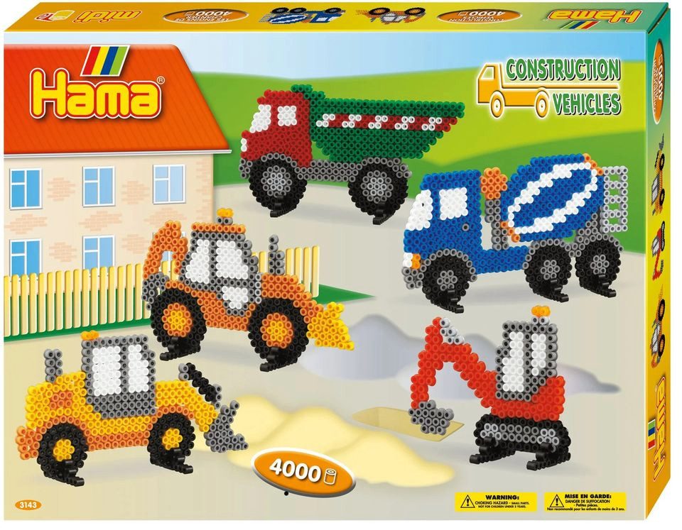 Hama Bügelperlen midi , Baufahrzeuge, , Geschenkpackung