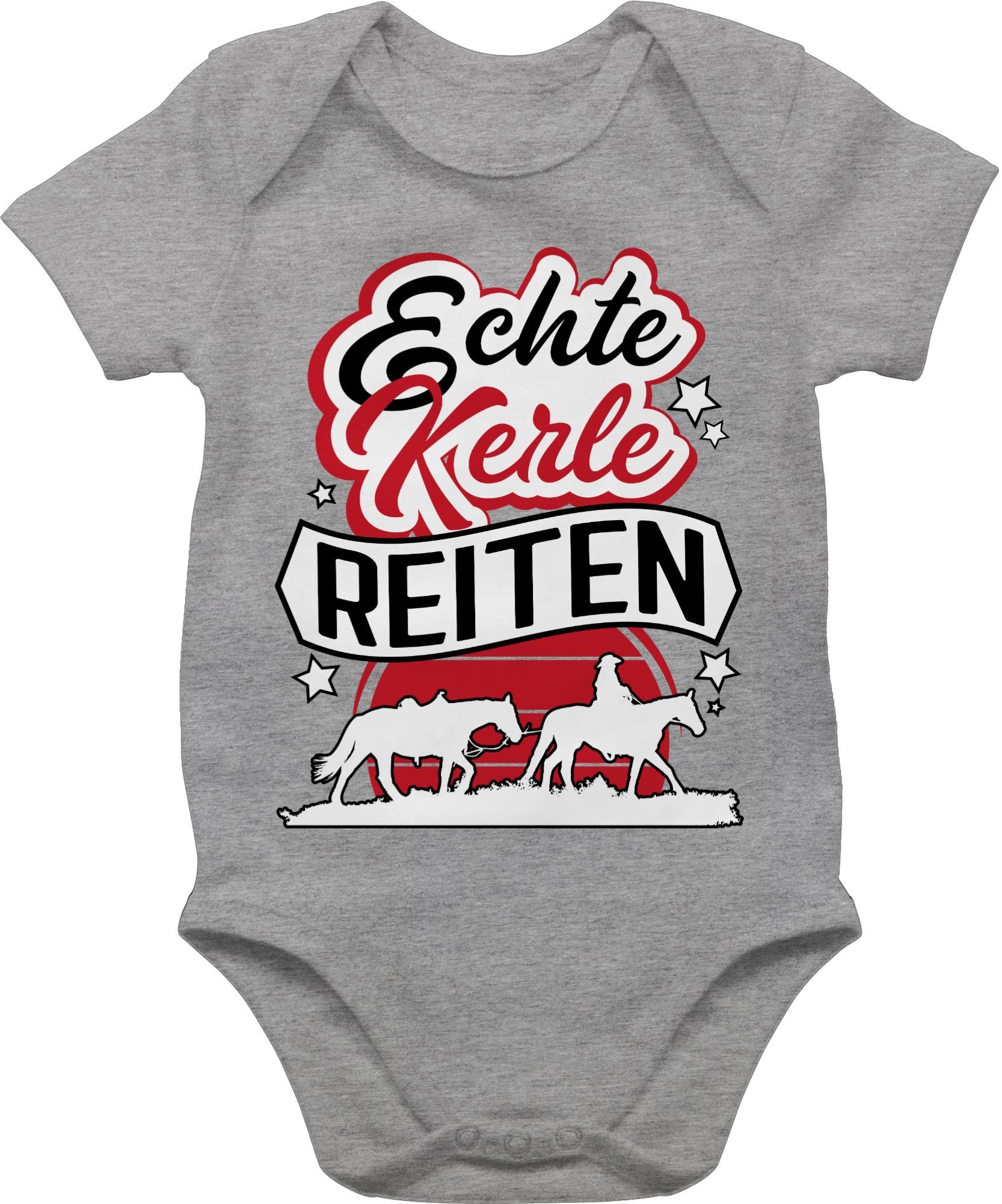 Shirtracer Shirtbody »Echte Kerle reiten schwarz/rot Statement