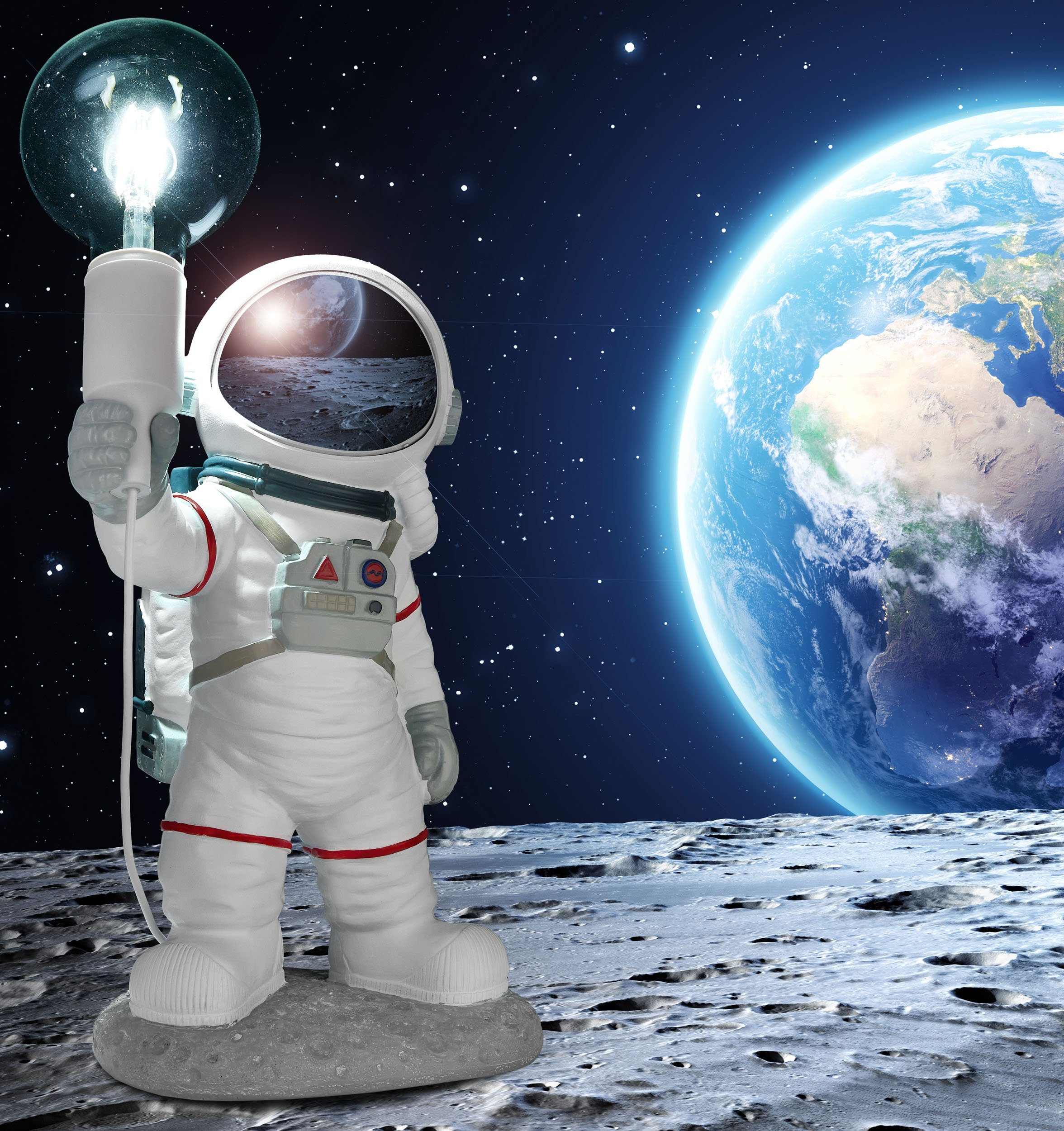 BRUBAKER Nachttischlampe Astronauten Tischlampe - 40 cm Weltraum Nachttisch günstig online kaufen