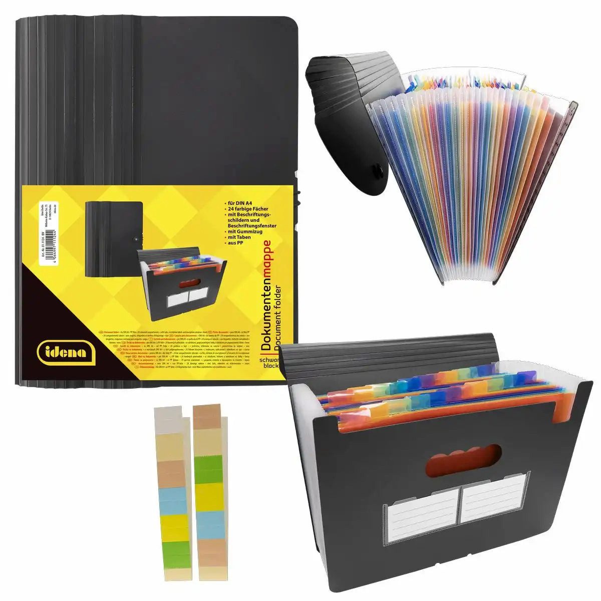 Idena Spiel Idena Dokumentenmappe 24 Fächer schwarz DIN A4