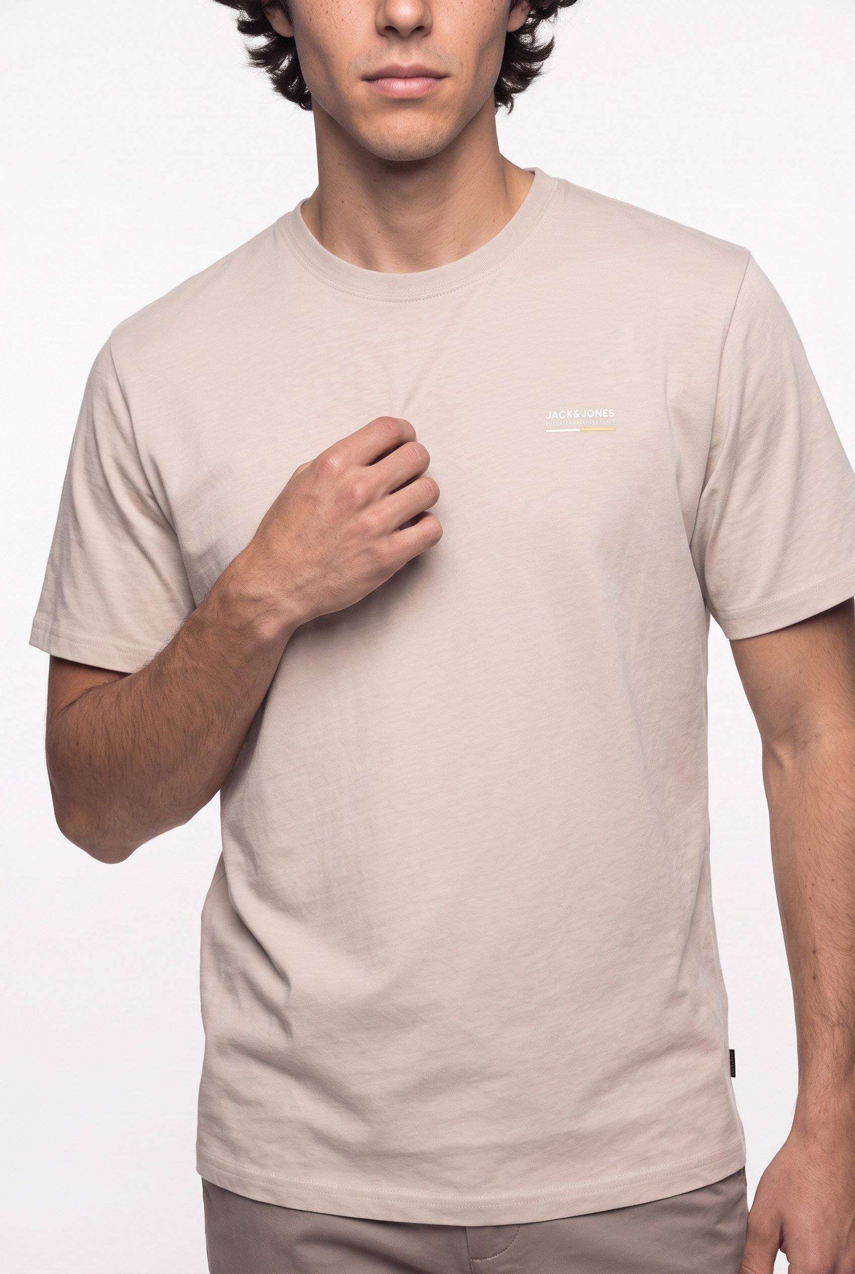 Jack & Jones Rundhalsshirt JJKYLE TEE SS CREW NECK aus Baumwolle und Jersey, mit geradem Abschluss, ohne Verschluss – Bild 2 von 5