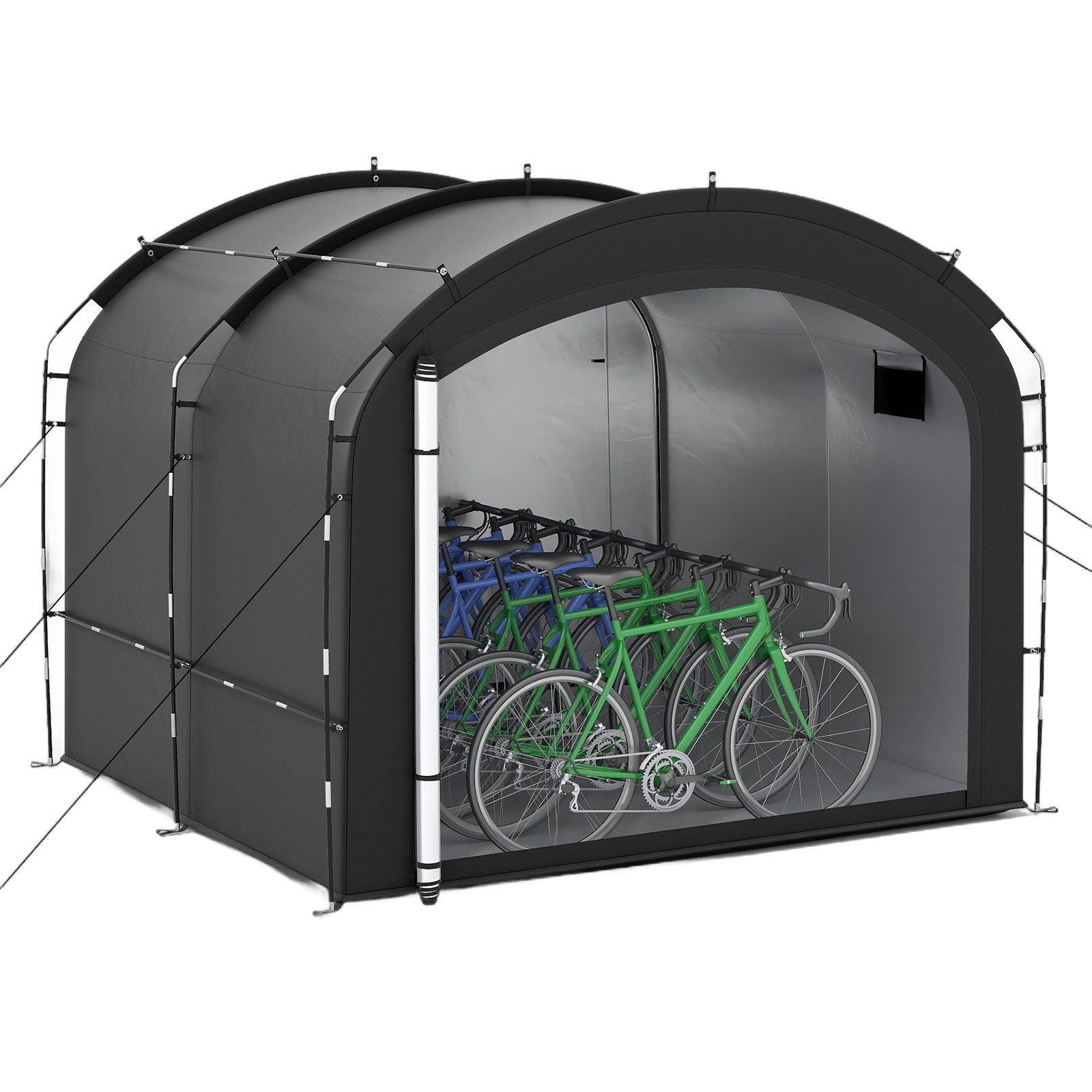 COSTWAY Auto-Faltgarage, Fahrradgarage mit Reißverschlusstür, 254x215x192cm