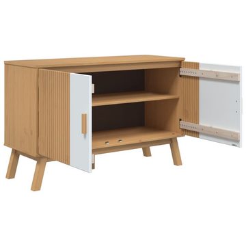 vidaXL Sideboard Sideboard OLDEN Weiß und Braun 114x43x73,5 cm Massivholz Kiefer (1 St)