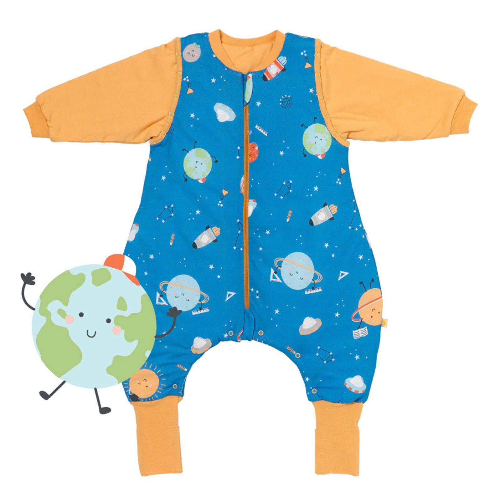 Schlummersack Kinderschlafsack Schlafsack mit Füßen und umklappbaren Bündchen, 2.5 Tog OEKO-TEX