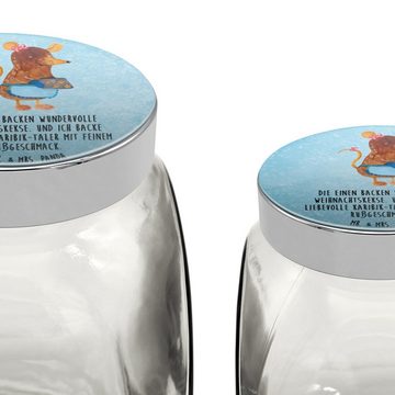 Mr. & Mrs. Panda Vorratsglas XL 2000ml Maus Kekse - Eisblau - Geschenk, Advent, Gewürzdose, Nikola, Premium Glas, (1-tlg), Stilvoll & Praktisch