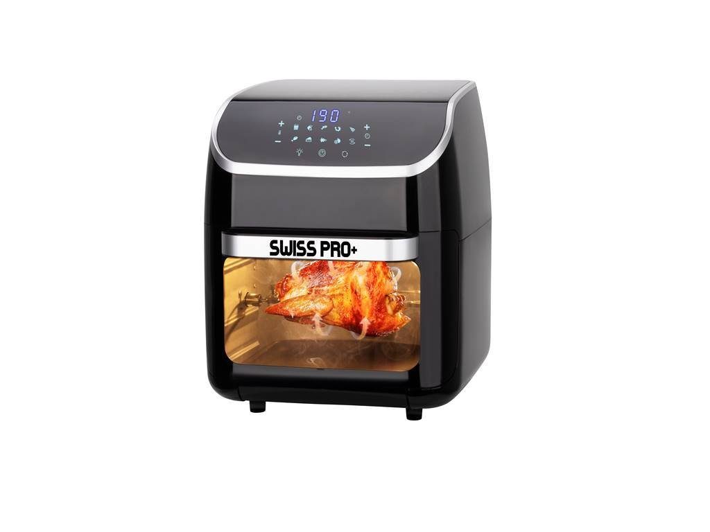 SWISS PRO+ Minibackofen Power Air Fryer Oven 12L mit LED-Touchscreen Mini-Backofen 1800W