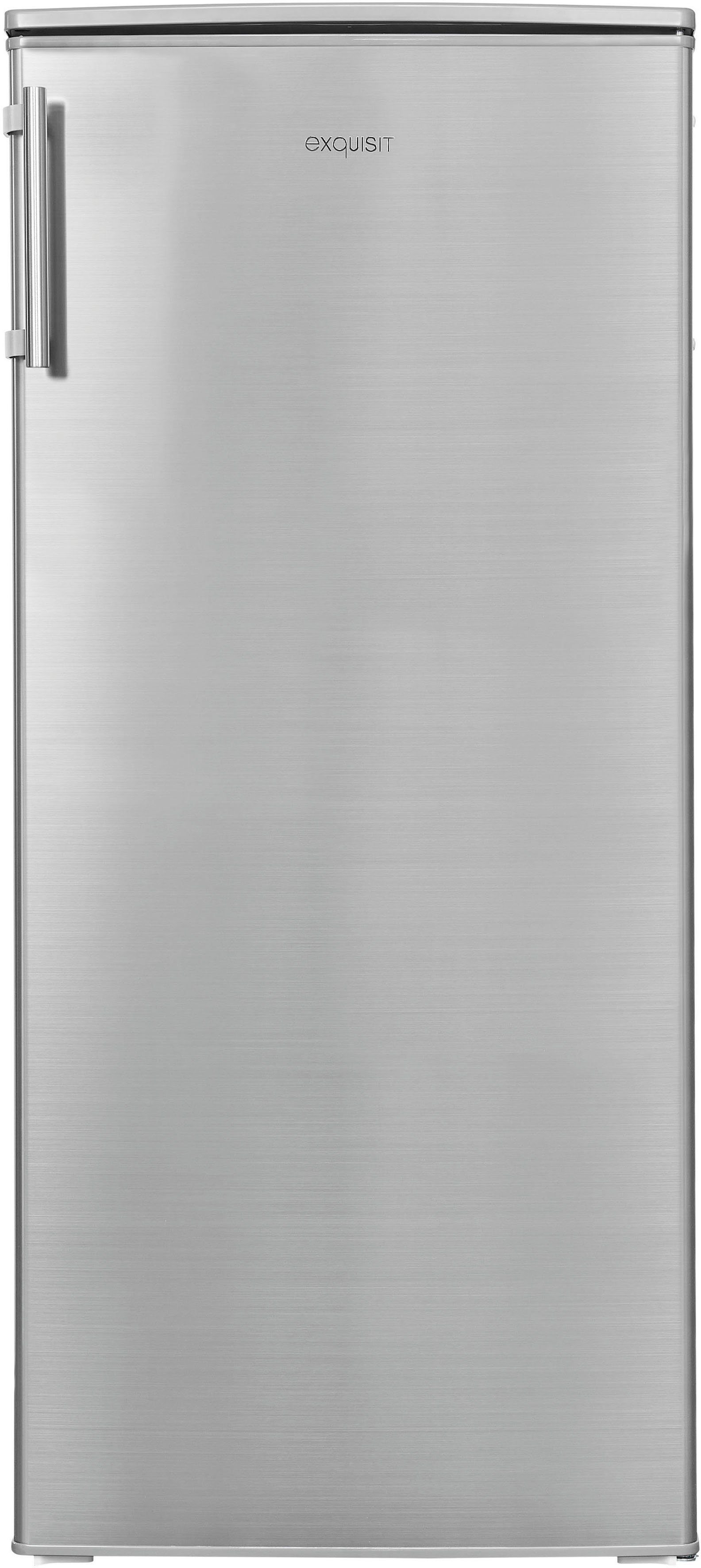 exquisit Kühlschrank KS185-4-HE-040E inoxlook, 122 55 cm cm edelstahl hoch, breit