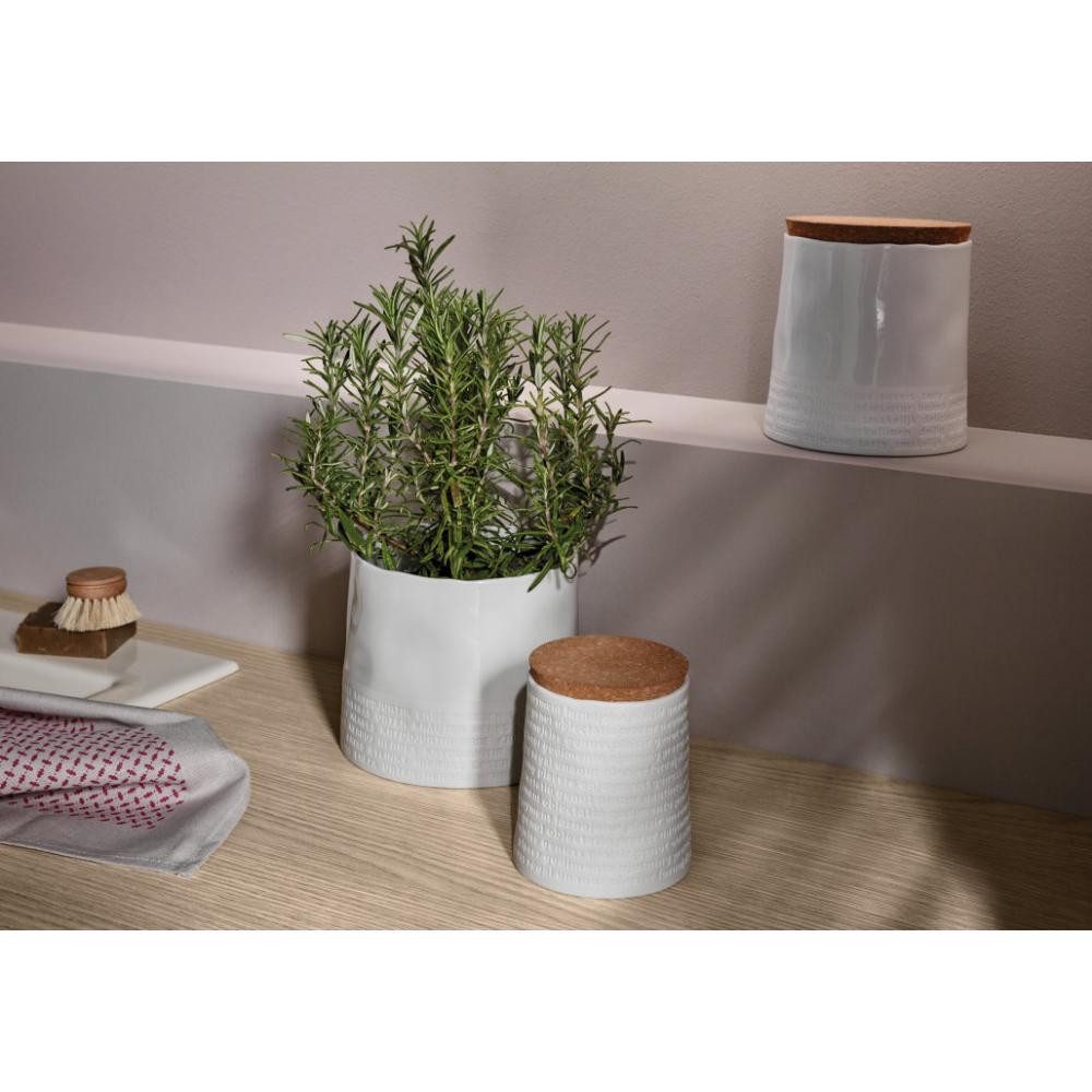 Räder Blumentopf Design Kräutertopf Raumpoesie Text Weiß (16cm)