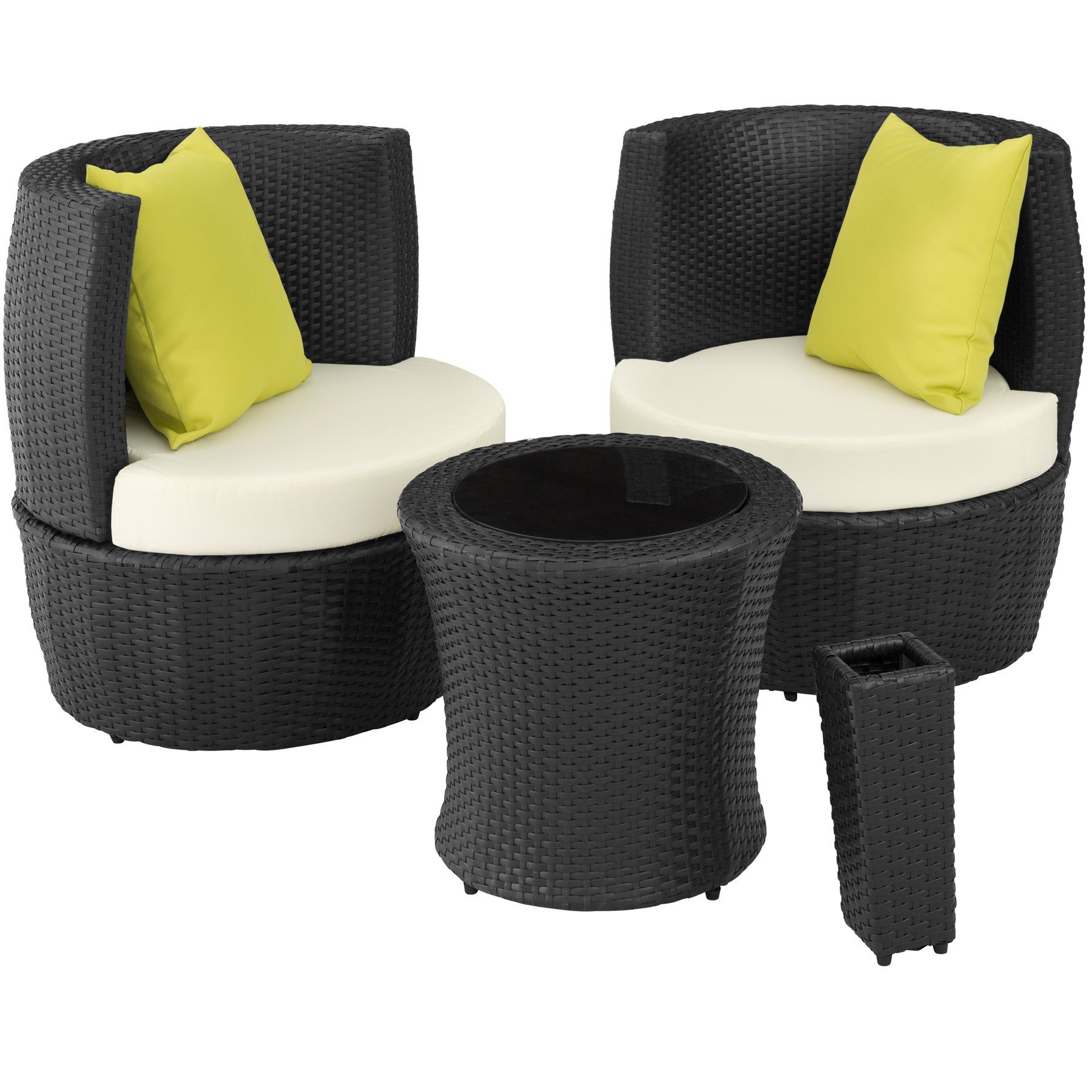 tectake Sitzgruppe »Rattan Sitzgruppe Nizza«, (4tlg., Set aus Stühlen