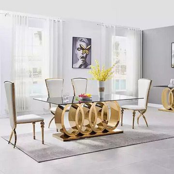 JVmoebel Esstisch Moderner Esstisch Edelstahltisch Esszimmer Tische Designer Möbel (1-St., 1x nur Esstisch ohne Stühle), Made in Europa