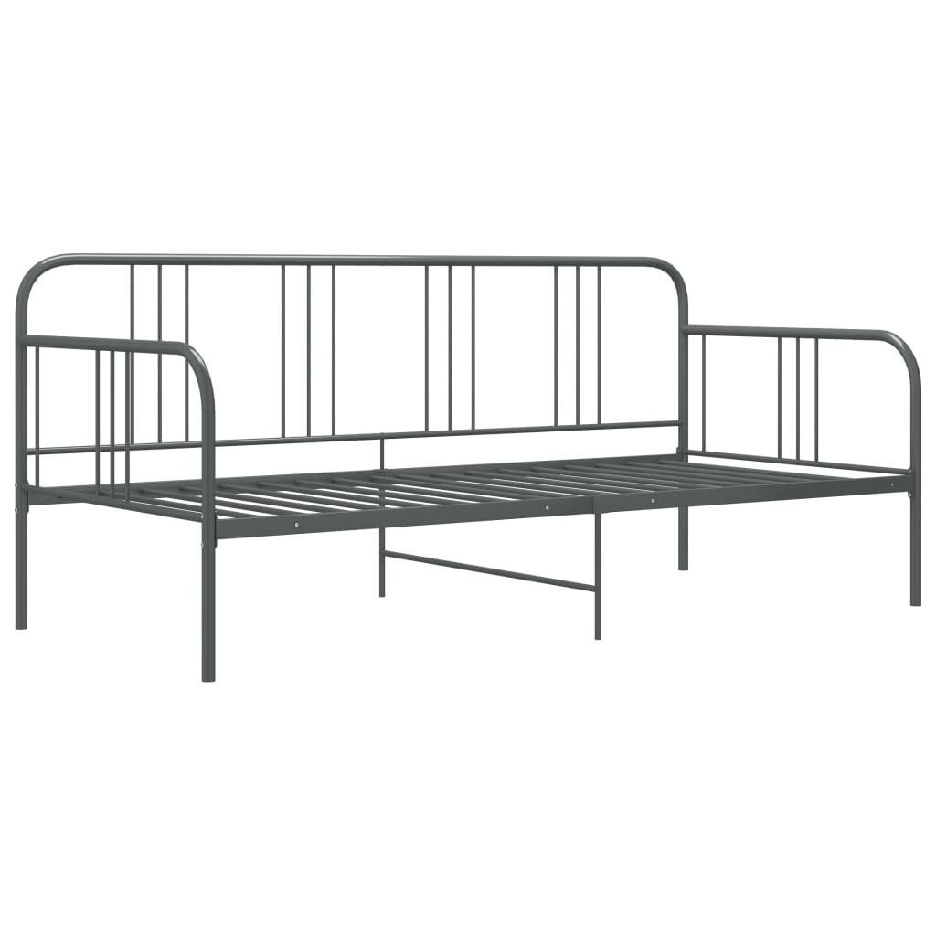 vidaXL Bett Schlafsofa Bettgestell Grau Metall günstig online kaufen