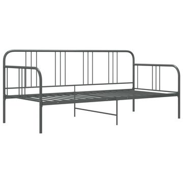 vidaXL Bett Schlafsofa Bettgestell Grau Metall 90x200 cm