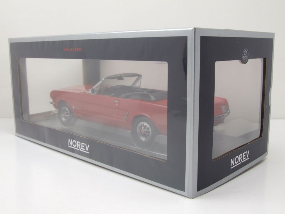 Norev Modellauto Ford Mustang Convertible 1966 rot, Maßstab 1:18