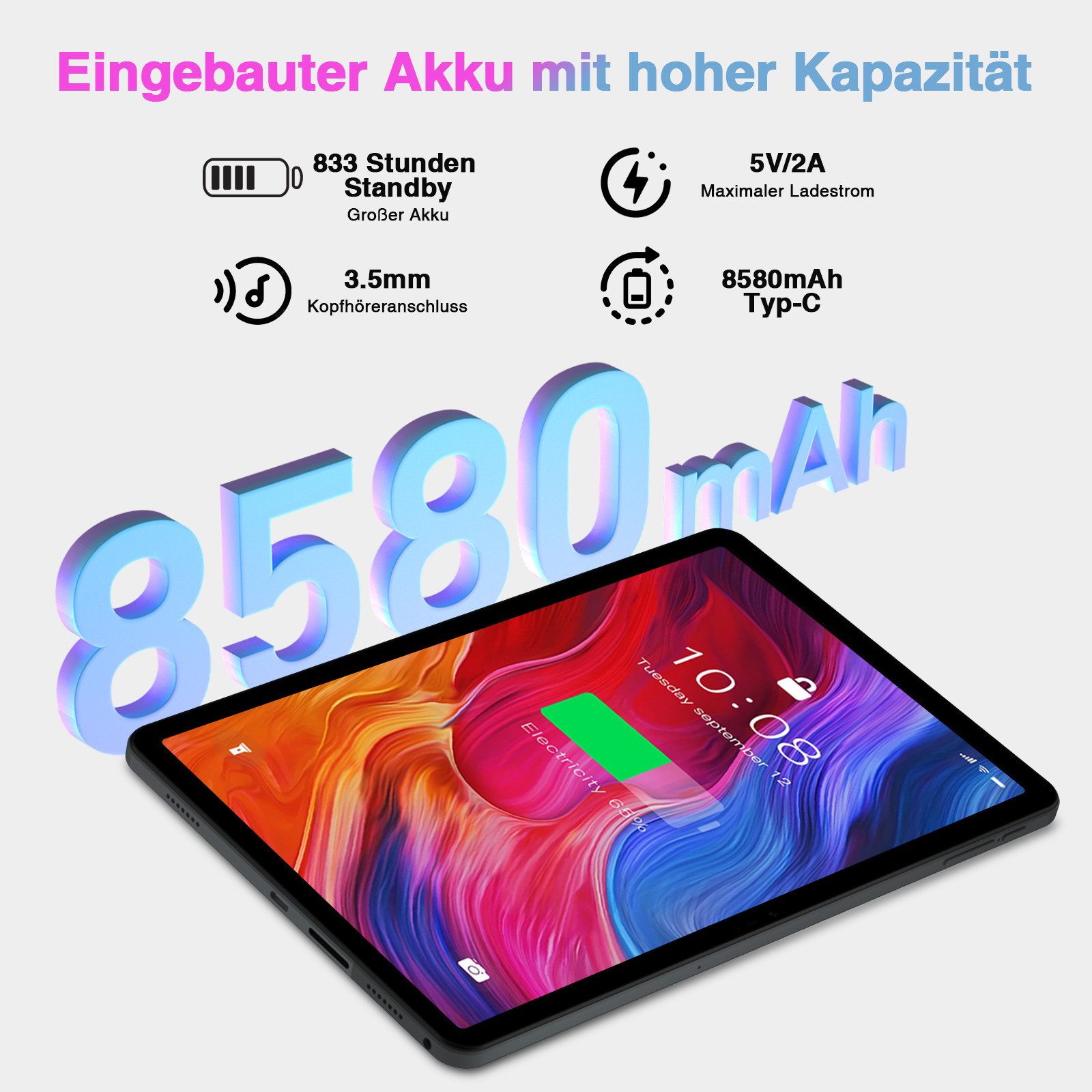 DOOGEE T30S Android 14 6GB RAM+256GB ROM (1TB TF),11" 2,4K Display Tablet (11", 256 GB, 4G, 13MP+8MP, 4G Gaming Tablet, Hi-Res Speakers/5G WiFi/OTG/Widevine L1)