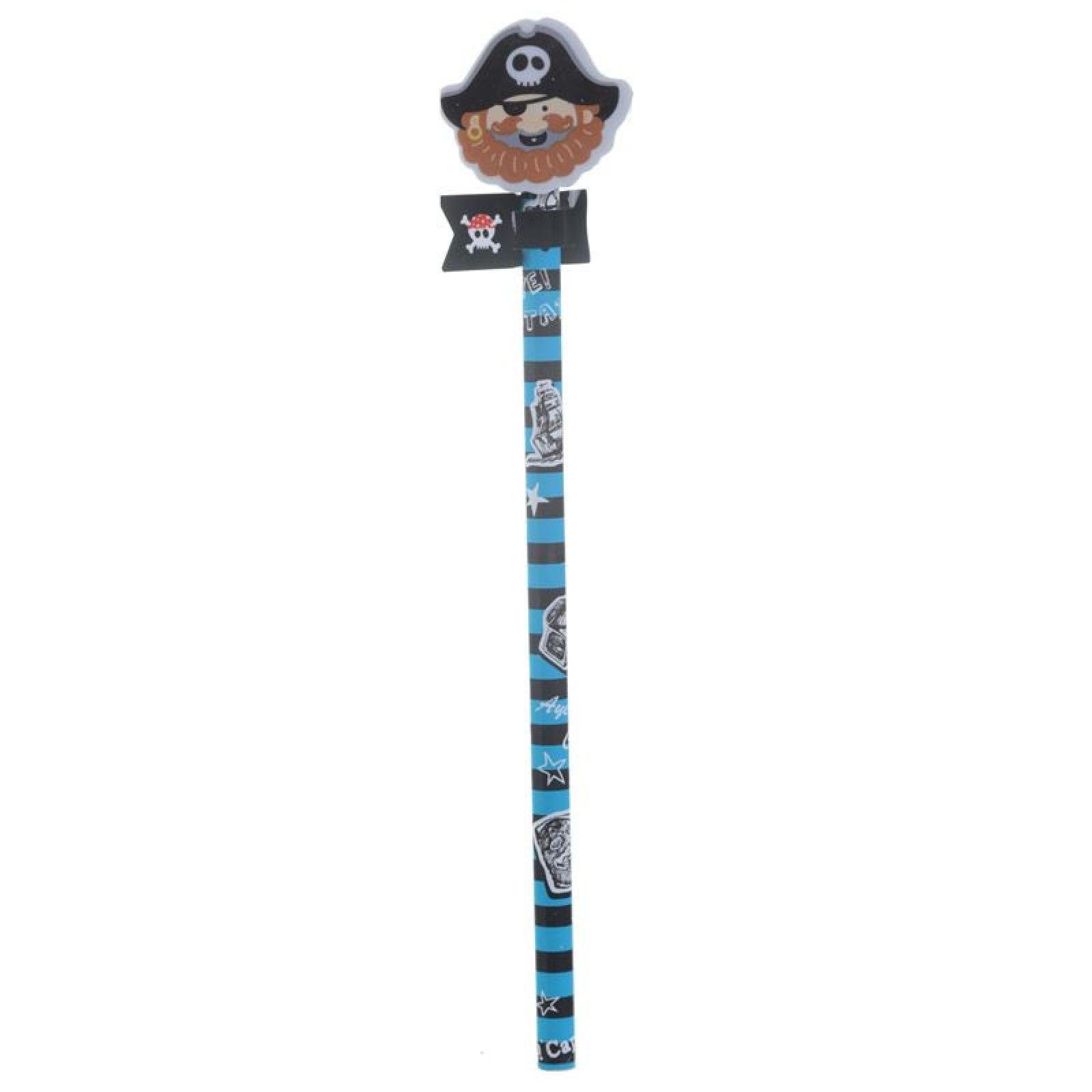 Puckator Bleistift (pro Stück) Aye Aye Bleistift Captain Top mit Piraten Radierer