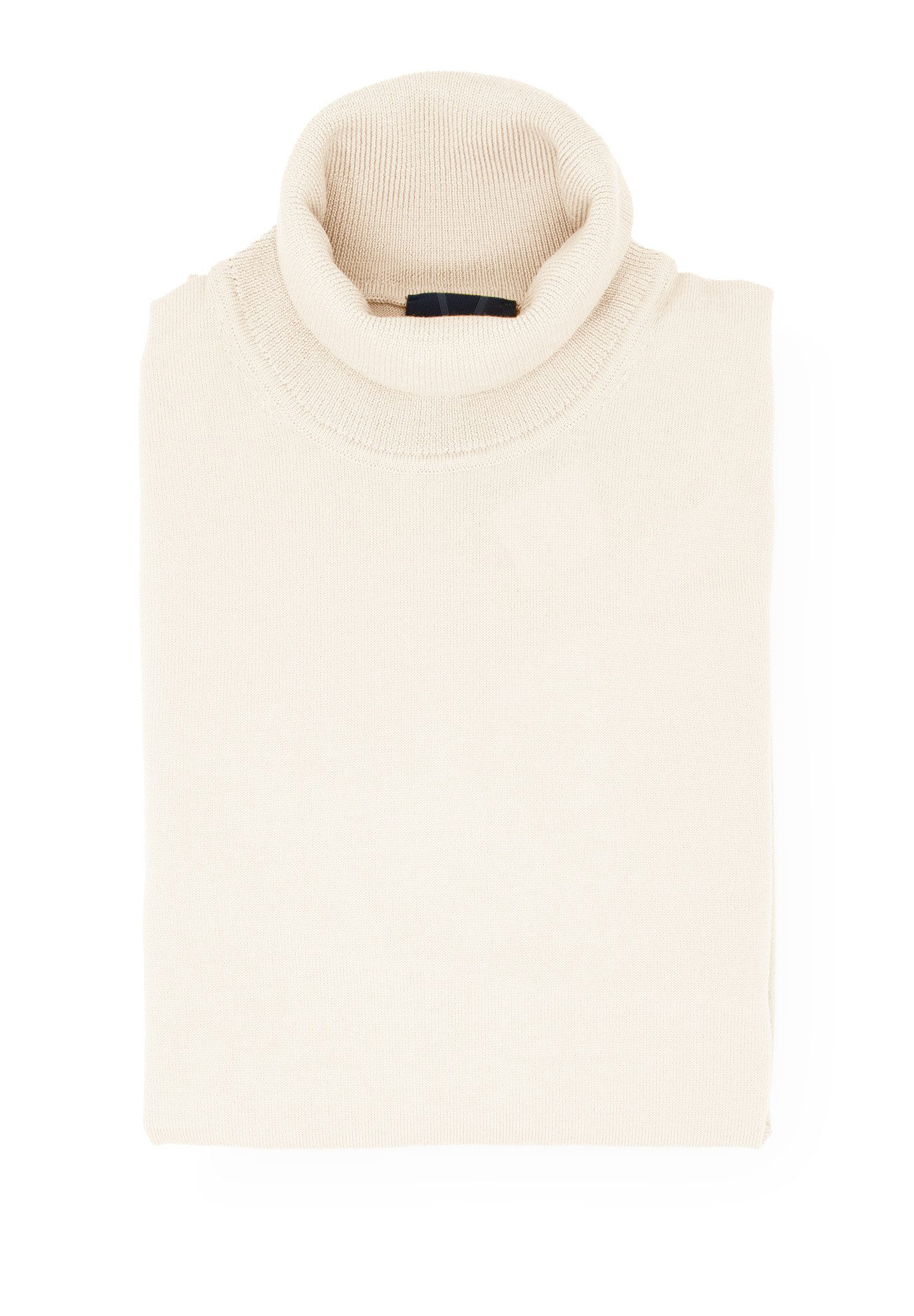MARVELIS Rollkragenpullover Rollkragenpullover - Casual Fit - Merino - Einfarbig - Wollweiß (1-tlg)