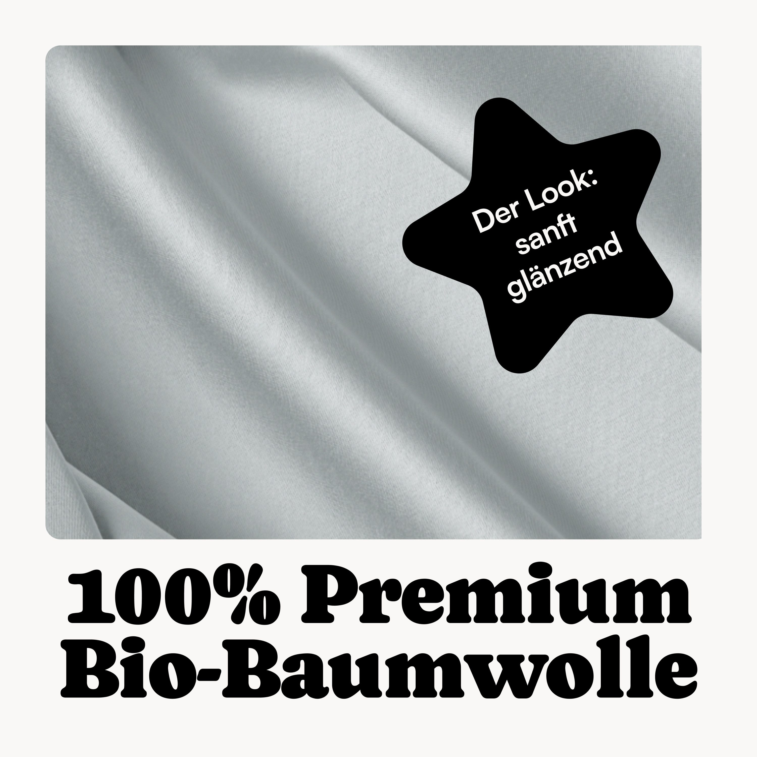 Seralino Spannbettlaken Mako Satin Spannbetttuch (100% Bio Baumwolle), 100% Bio-Baumwolle, Gummizug: rundum, Etiketten zeigen Seiten – schnelles, unkompliziertes Beziehen garantiert., Fairtrade/ GOTS zertifizierte uni Bettlaken, weich
