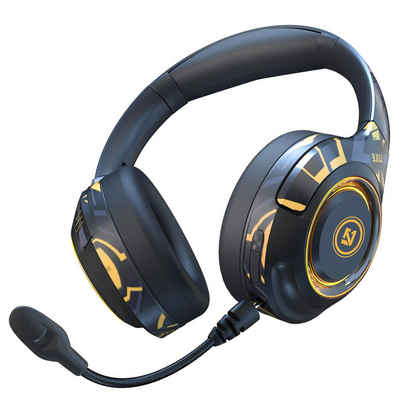 Mutoy Gaming-Headset,Over Ear-Kopfhörer mit Mikrofon abnehmbar,RGB Atemlicht Gaming-Headset (Bluetooth 5.2, Noise-Cancelling,Hi-Fi Stereo Headset,Faltbare, Bluetooth Wireless)