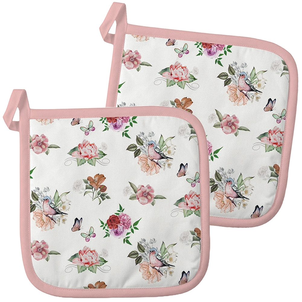 Ambiente® Topflappen Charlotte, (2-tlg., 2-teilig), hitzebeständig wattiert Pfannen Untersetzer ca.20x20cm