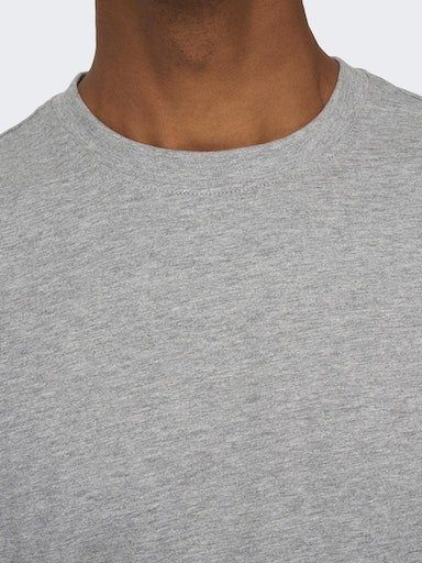 ONLY & SONS Rundhalsshirt TEE ONSFRED SS RLX light grey