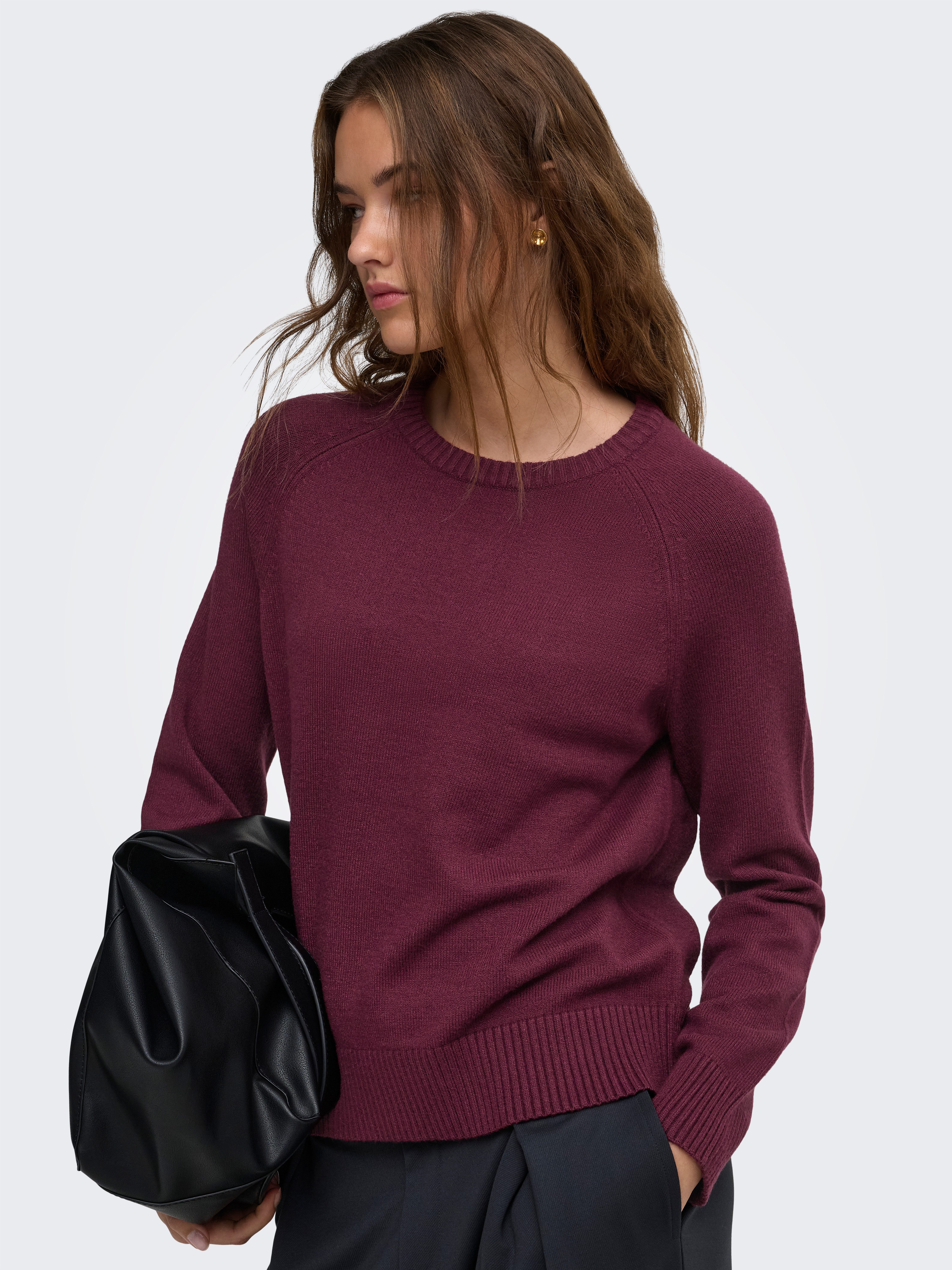 ONLY Strickpullover ONLPRINCESS LS O-NECK RAGLAN KNT NOOS Viskosemischung, regular fit