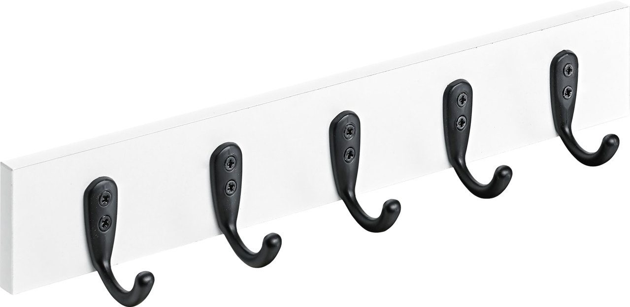 Hettich Garderobenhaken Hettich Garderobehakenleiste mit 5 Haken 400 x 60