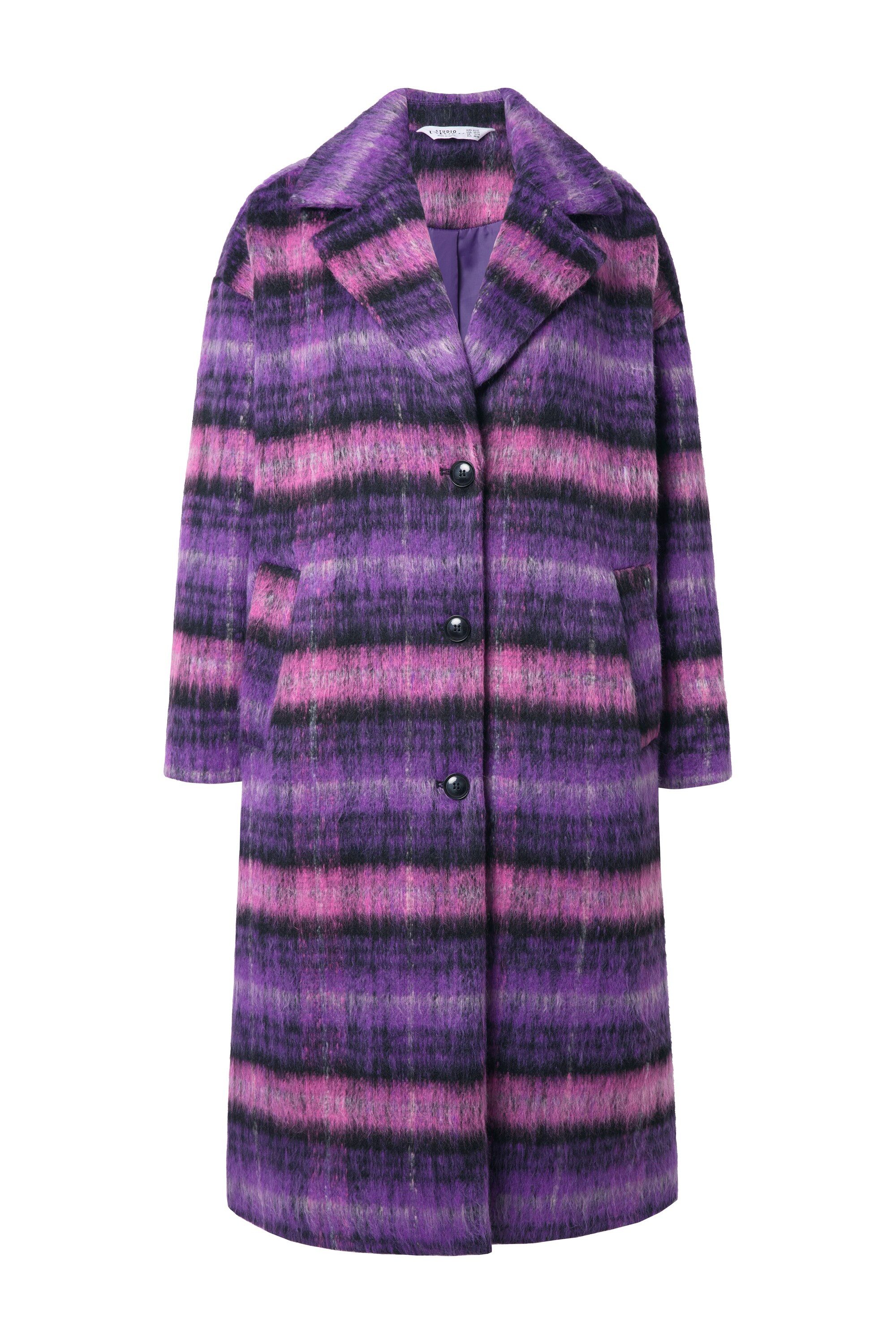Studio Untold Wintermantel Karomantel Flauschgarn oversized günstig online kaufen