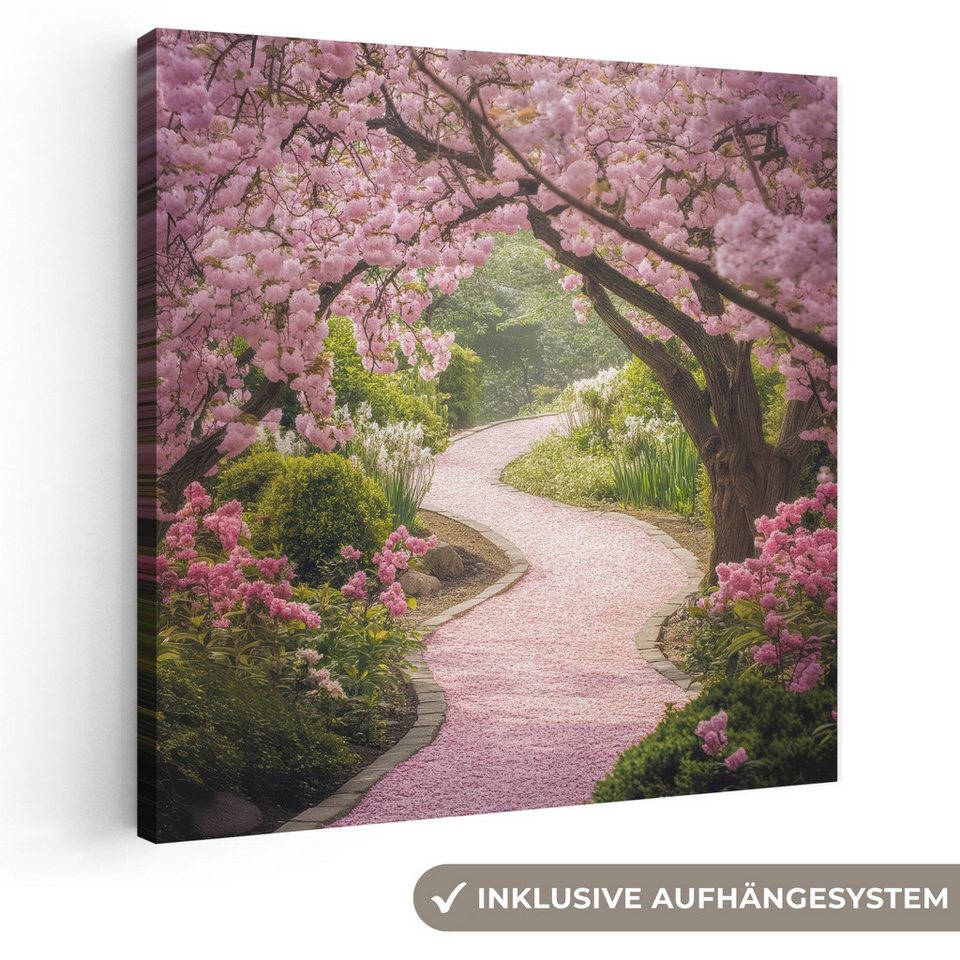 OneMillionCanvasses® Leinwandbild Kirschblüte - Natur - Sakura - Weg