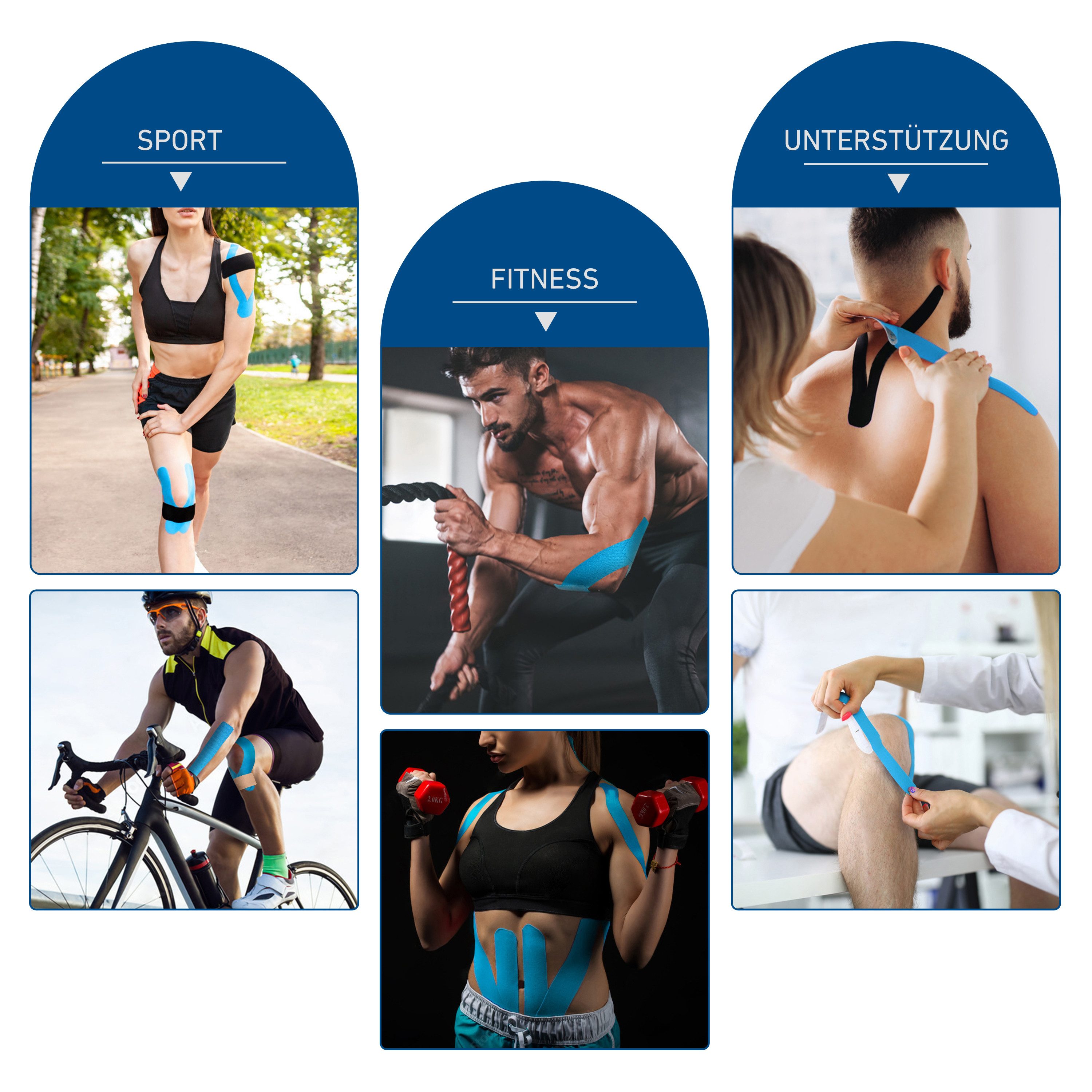 Axion Kinesiologie-Tape Kinesio-Tape - Wasserfestes Tape, Physiotape, verschiedene Farben (1-St) MEDIZINPRODUKT, Sporttape Bandage