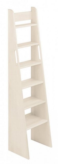 BioKinder – Das gesunde Kinderzimmer Standregal “Noah”, Treppen-Leiter 160 cm zum Hoch- und Etagenbett, Kiefer weiß