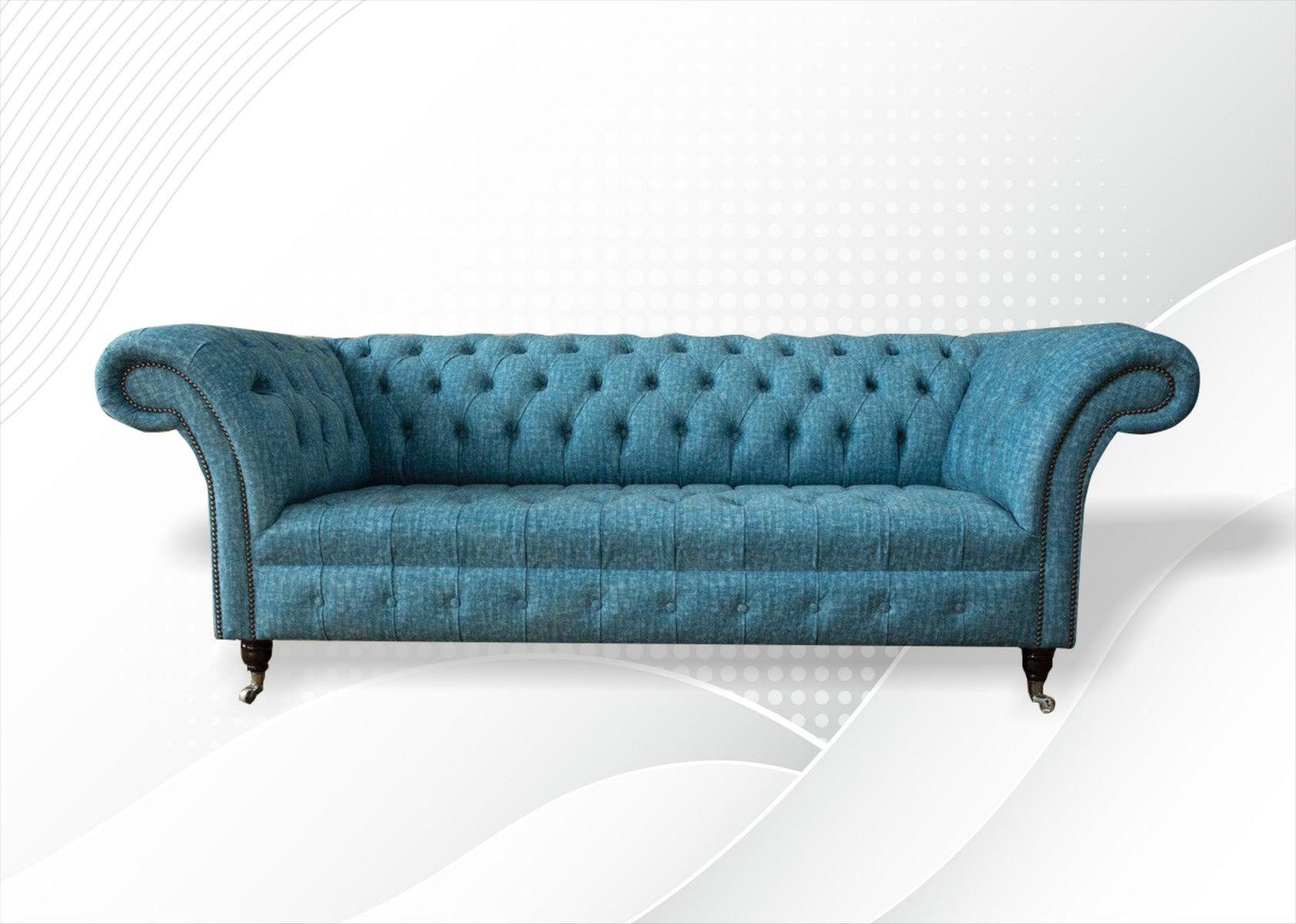 JVmoebel Sofa Moderne Blaue Chesterfield Couch luxus Polstersofa Sofa, Made in Europe