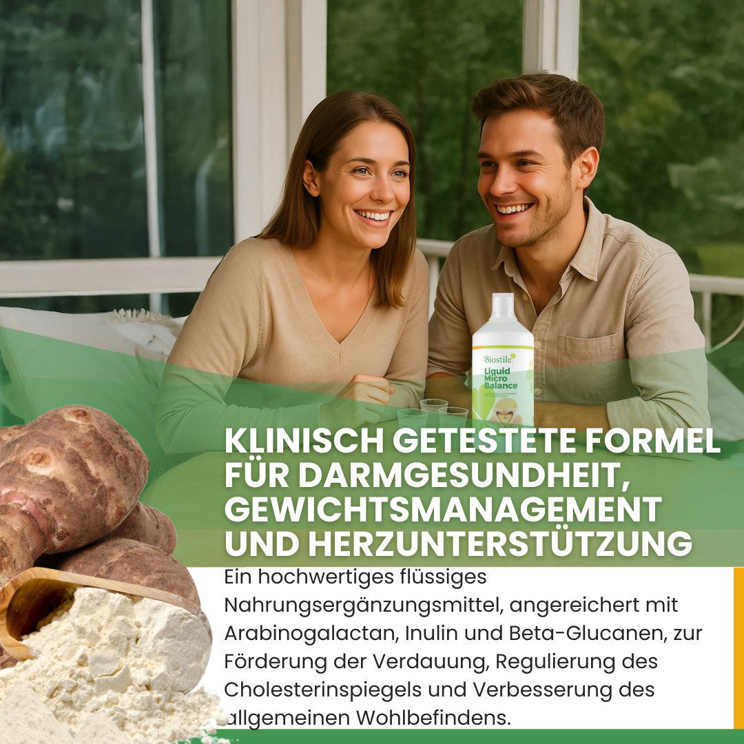 Biostile Präbiotikum mit Ballaststoffen für Darmflora und Verdauung, Saft, 1000 g, Mit Inulin, Beta-Glukanen, 1 L