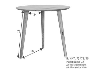 Casamia Esstisch Esstisch Küchen-Tisch Mensa rund ø75/90/105/120 cm Wildeiche massiv