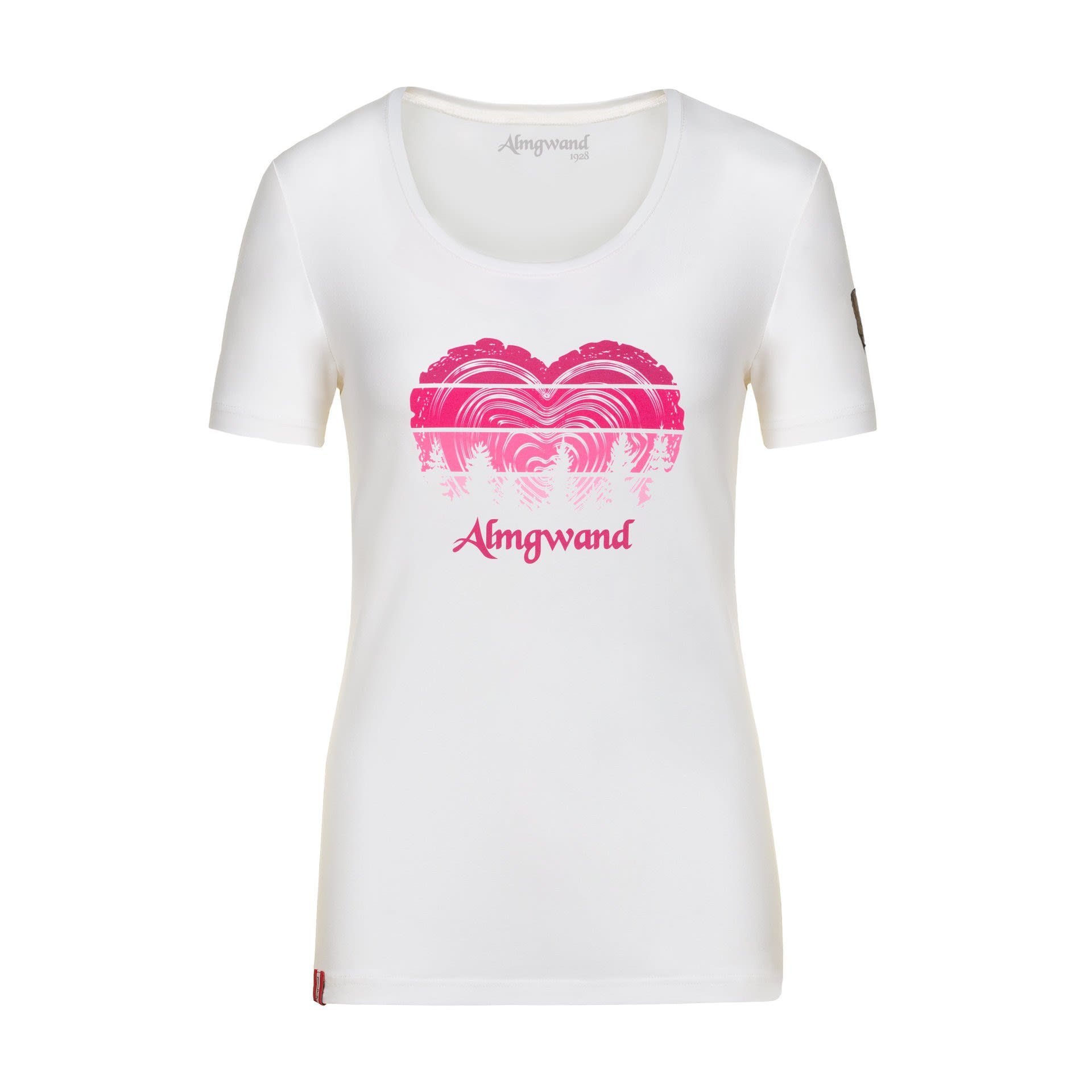 - T-Shirt Almgwand Kurzarm-Shirt White Pink W Almgwand Damen Braunedelalm