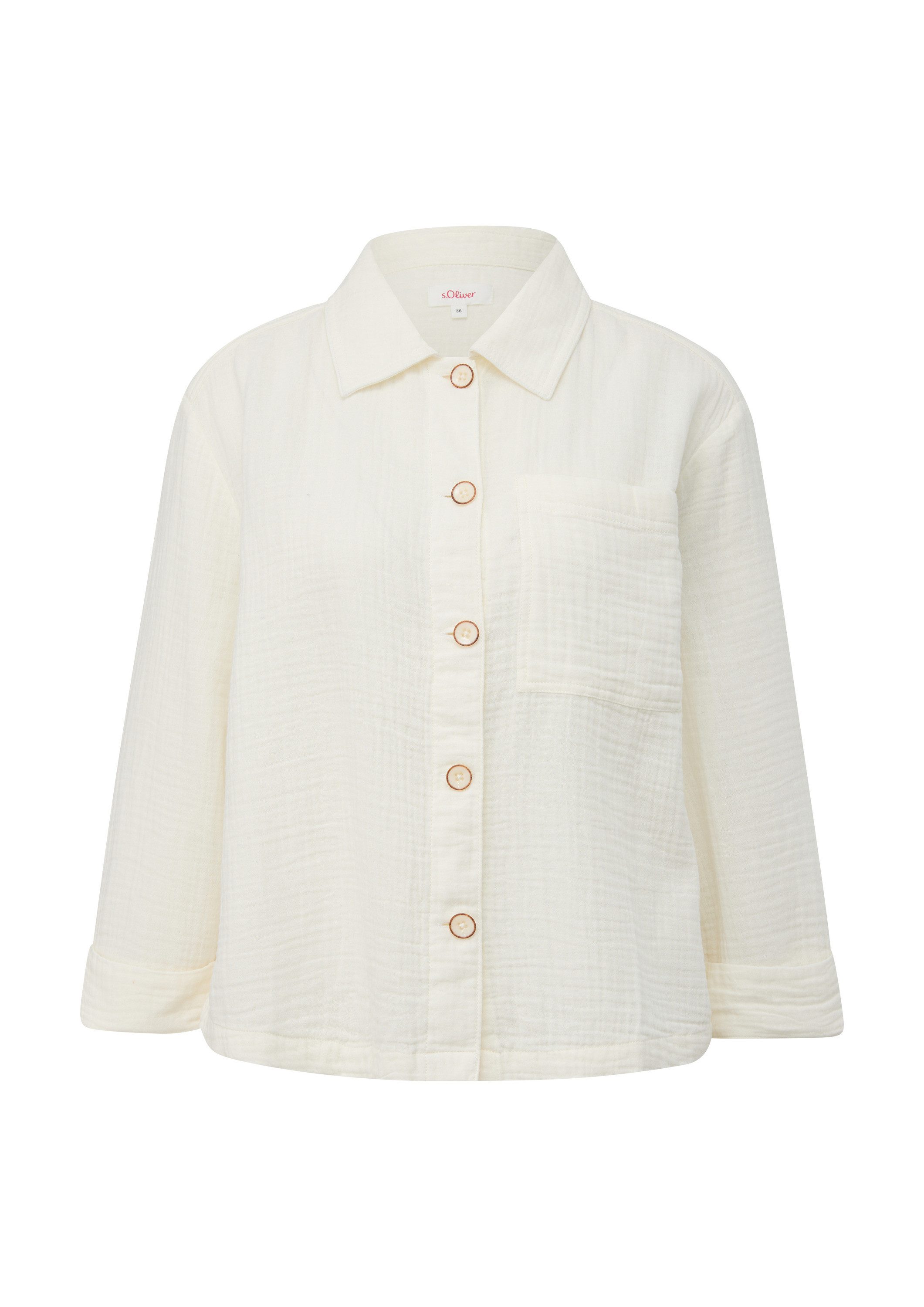 s.Oliver Funktionsjacke Hemd Relaxed-Fit-Hemd aus Musselin günstig online kaufen