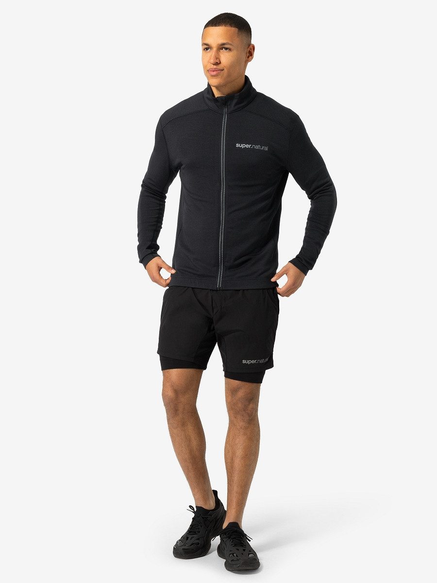 SUPER.NATURAL Outdoorjacke für Herren, Merino UNIVERSAL JACKET mit Reflektor Details, atmungsaktiv