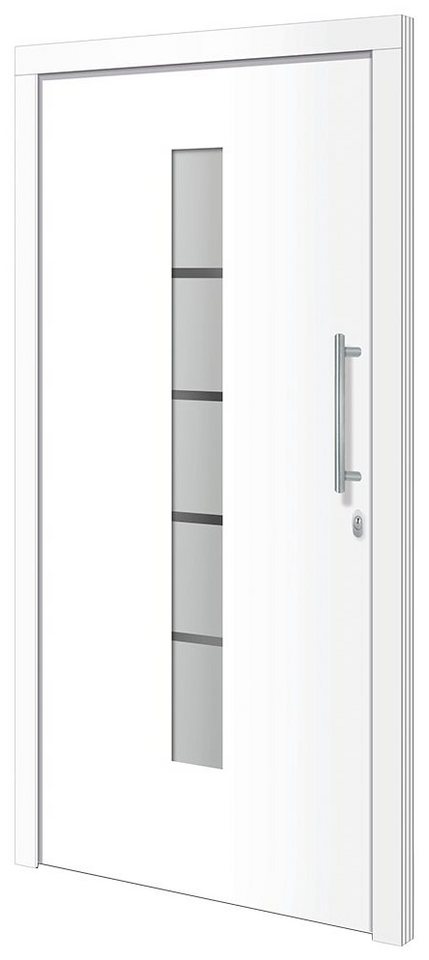 RORO Türen & Fenster Haustür Otto 2, BxH: 100x200 cm, weiß/weiß, ohne  Griff, inklusive Türrahmen