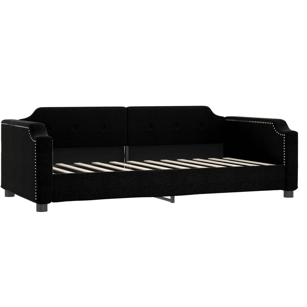 Gästebett 90 x 200 cm Gästebett Tagesbett Ausziehbar mit Schubladen Schwarz 90x2
