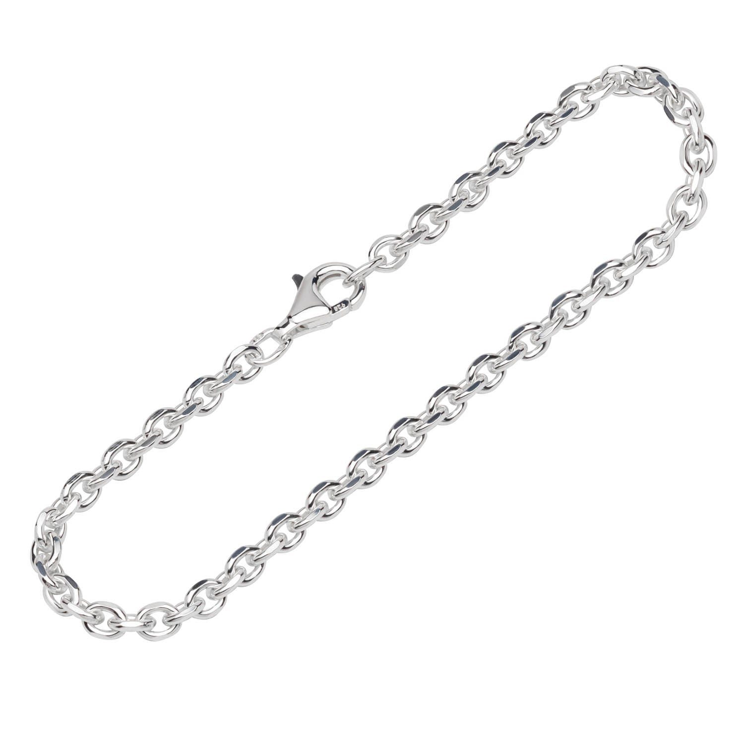 NKlaus Silberarmband Armband 925 Sterling Silber 19cm Ankerkette 4 fach (1 Stück), Made in Germany