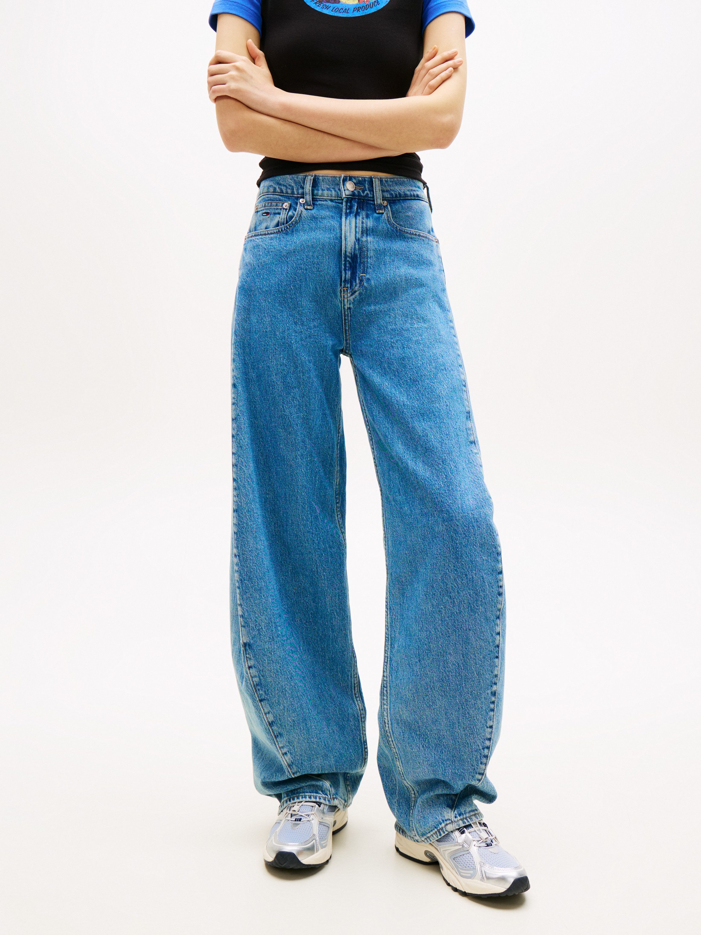 Tommy Jeans Loose-fit-Jeans ELLA MID BARREL BJ4138 aus Baumwoll-Denim mit Stretch