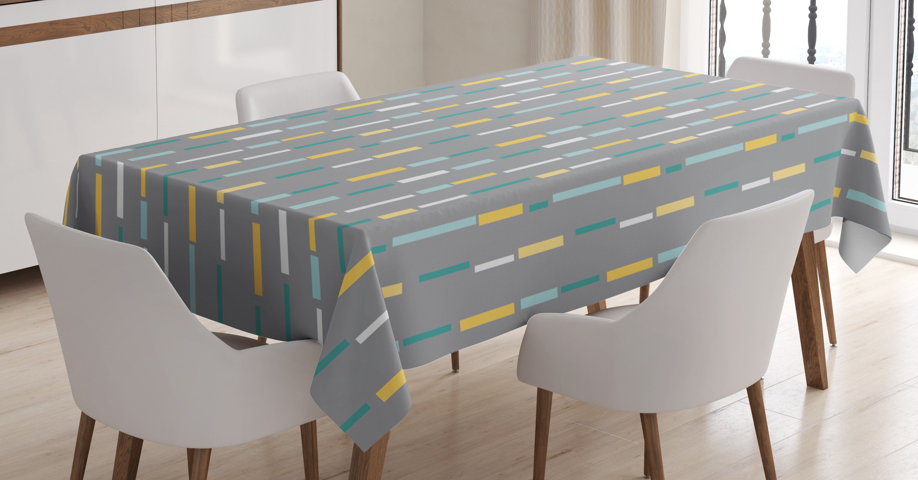 Neueste Informationen Abakuhaus Tischdecke Farbfest Waschbar Für Design geeignet Klare Farben, Bereich Außen Geometrisch Retro Abstrakte den