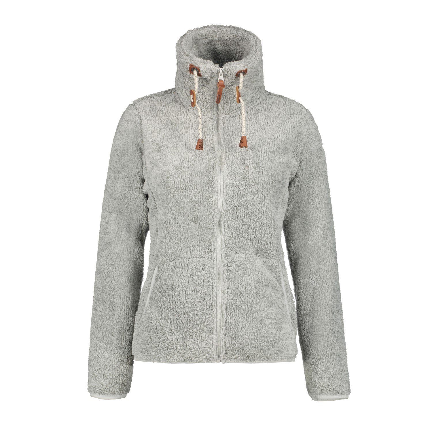 Grau Strickfleecejacke Jacke Colony Icepeak Fleecejacke Langhaar Damen Fleece