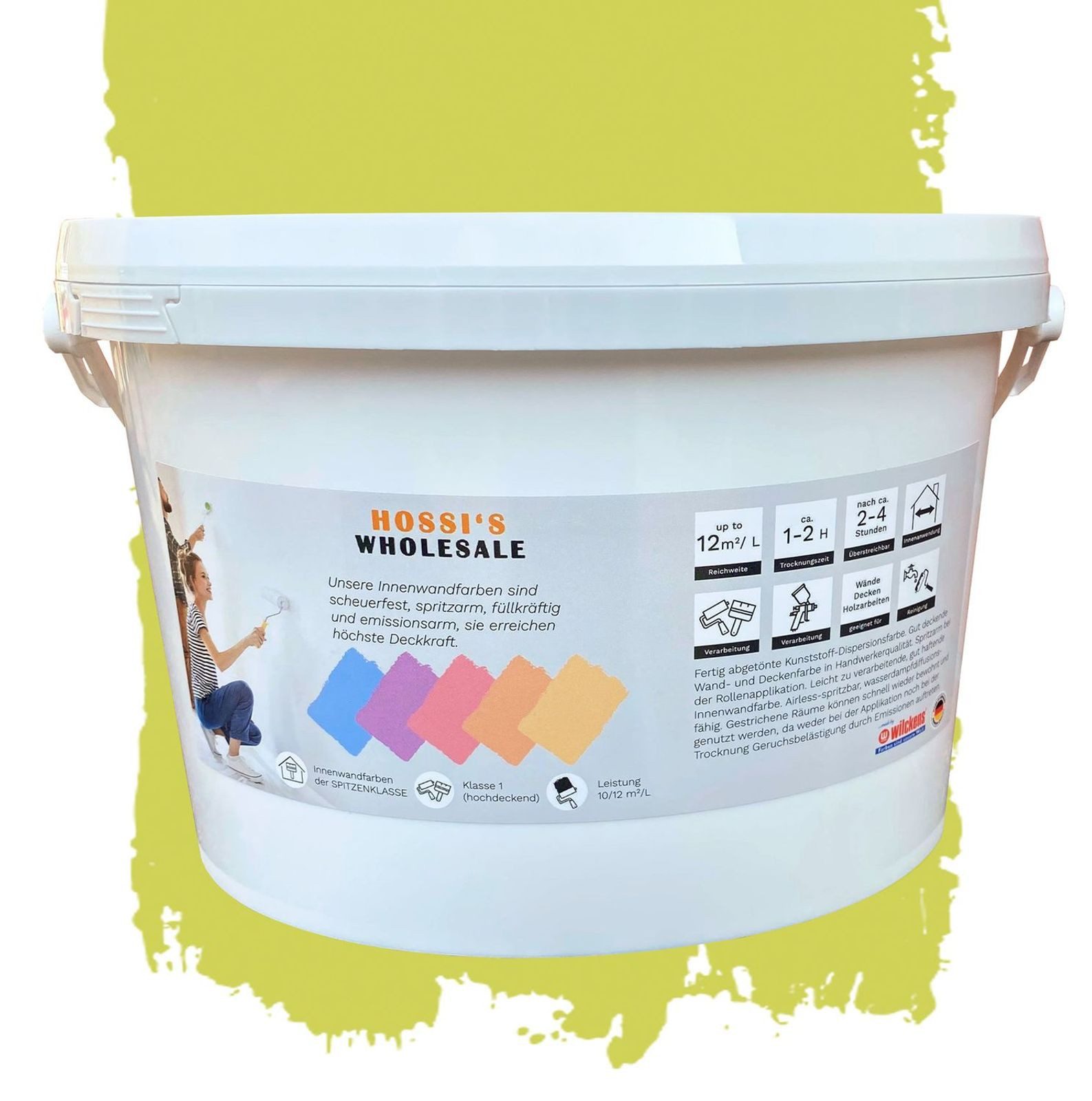colourcourage Vollton- und Abtönfarbe ColourCourage 2,5 Liter Premium Wandfarbe Innenfarbe Raumfarbe Farbe