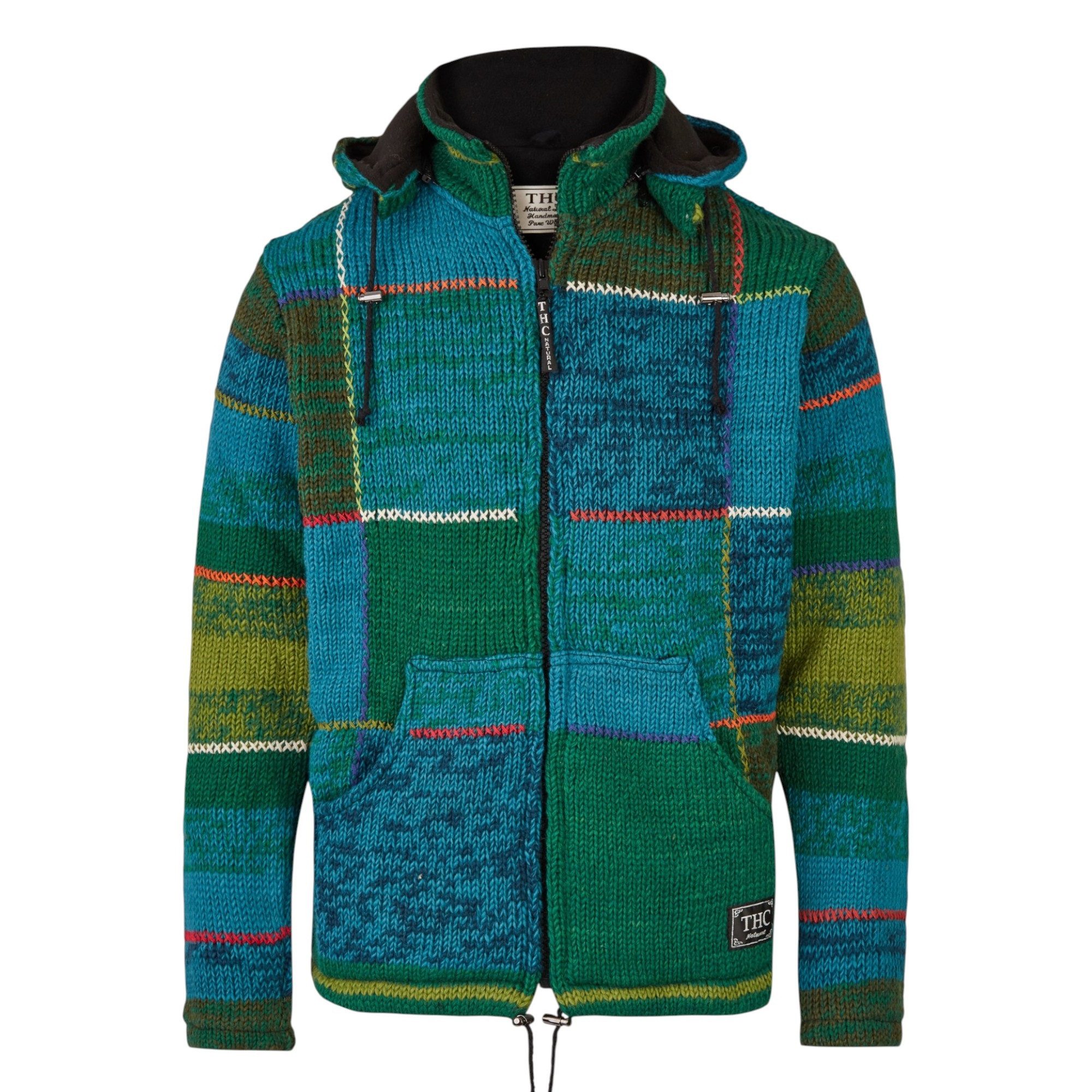 THC Natural Line Strickjacke THC Strickjacke 826 Quadrate grün blau (1 Stüc günstig online kaufen