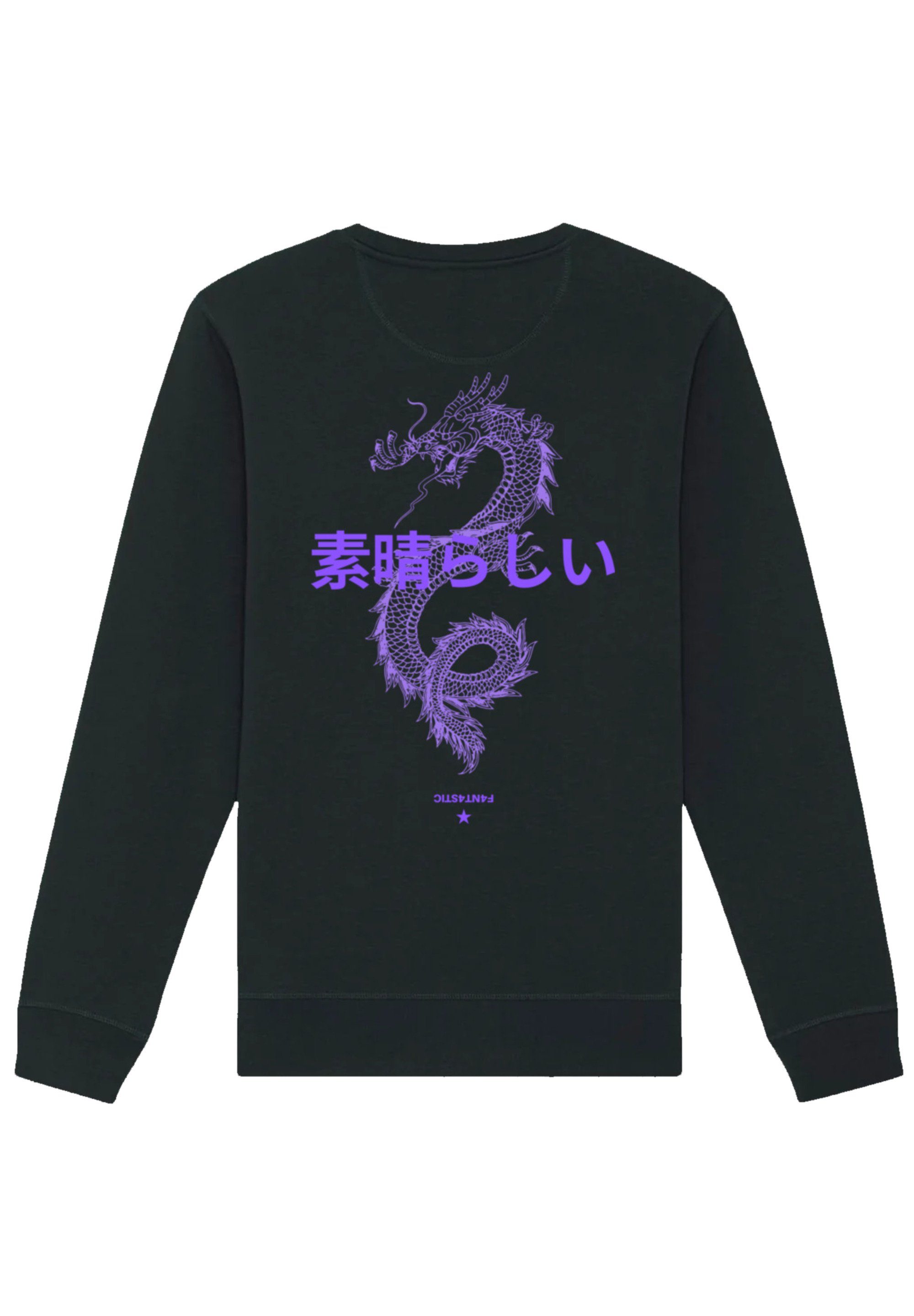 F4NT4STIC Sweatshirt Drache Japan Print schwarz